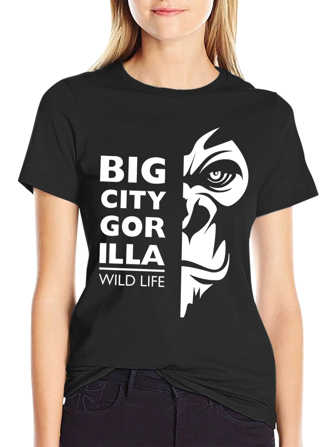 Big City Gorilla Wildlife T-Shirt - Black