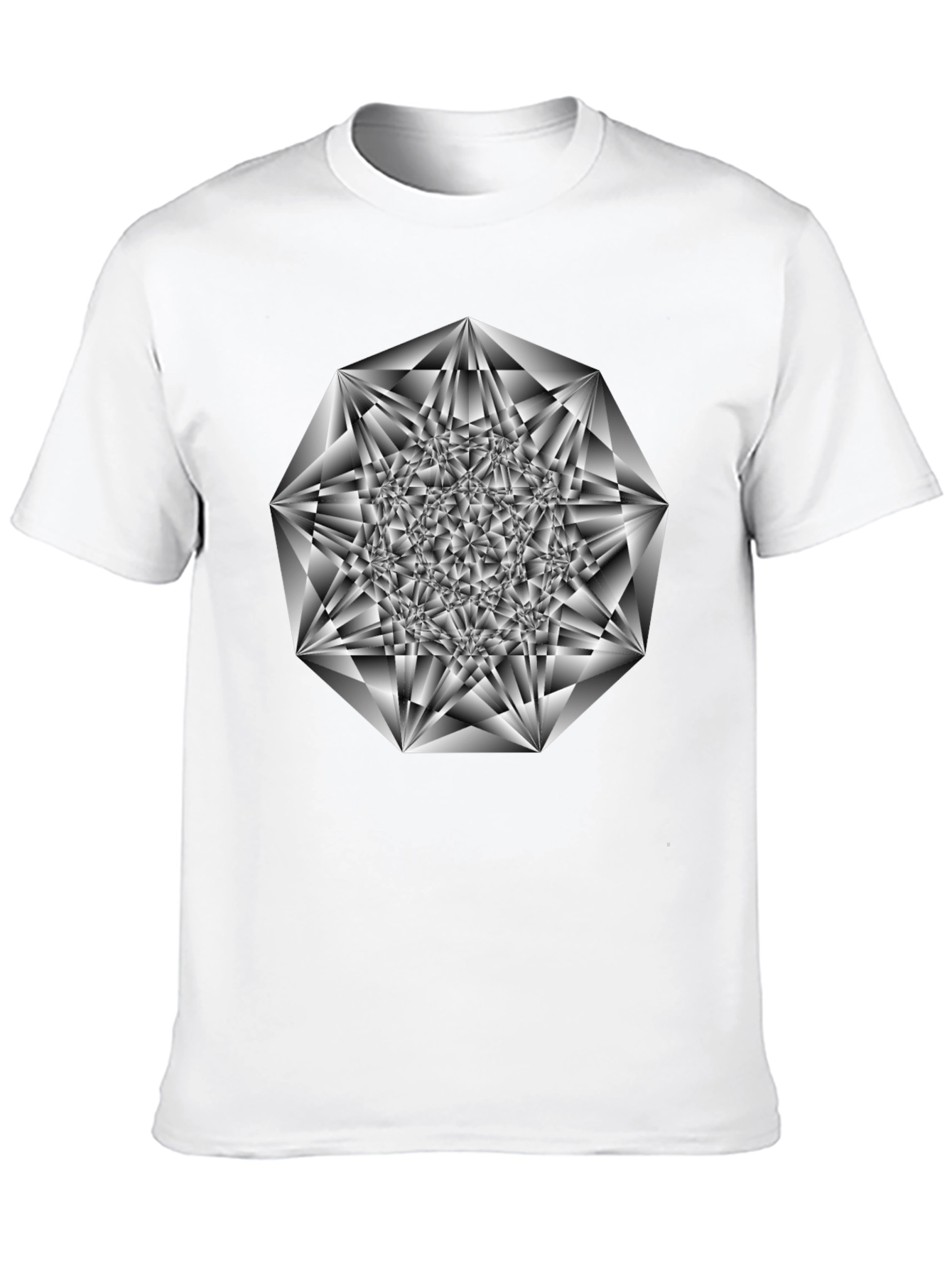Abstract Geometric Print Black T-Shirt