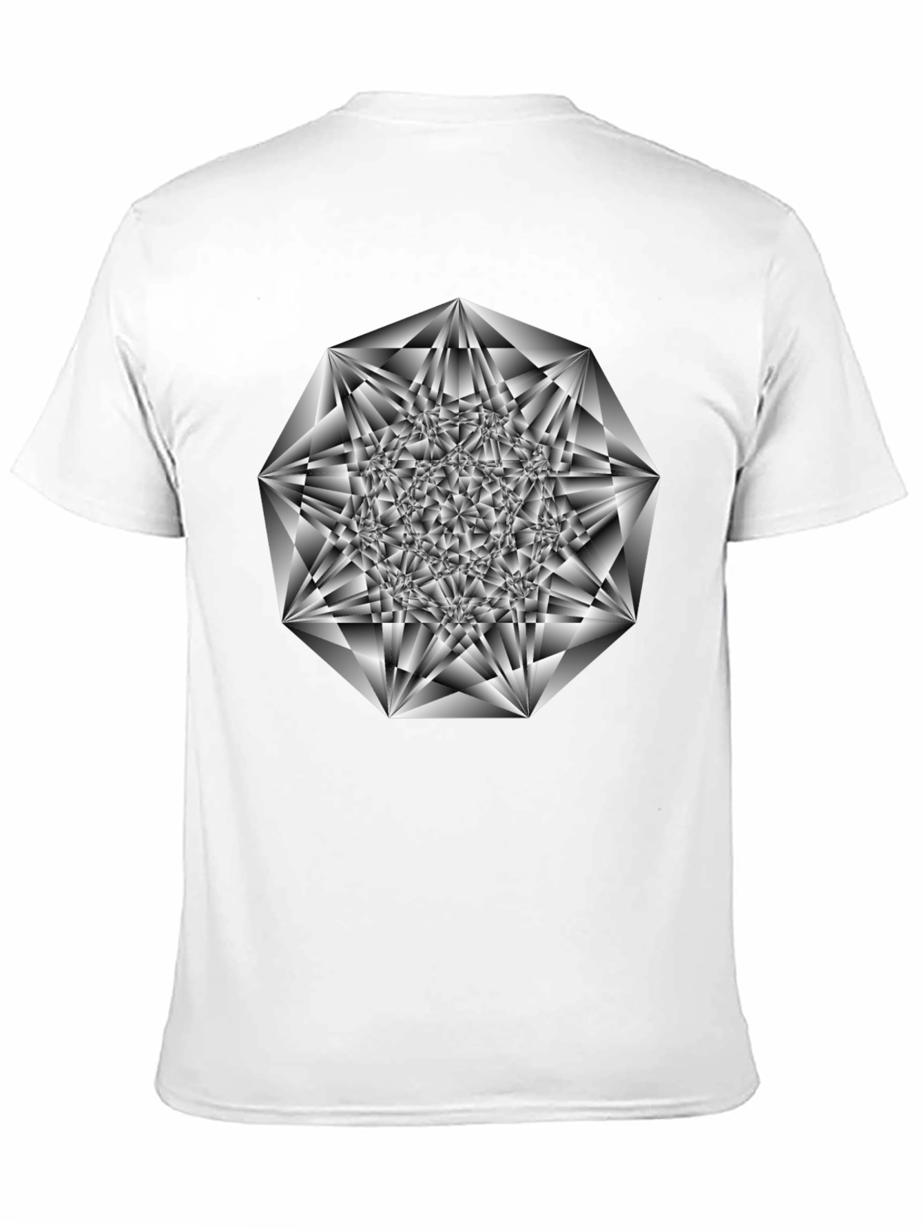 Abstract Geometric Print Black T-Shirt