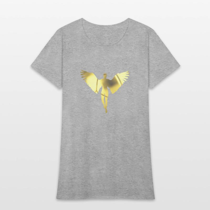 golden angel in a bright golden color