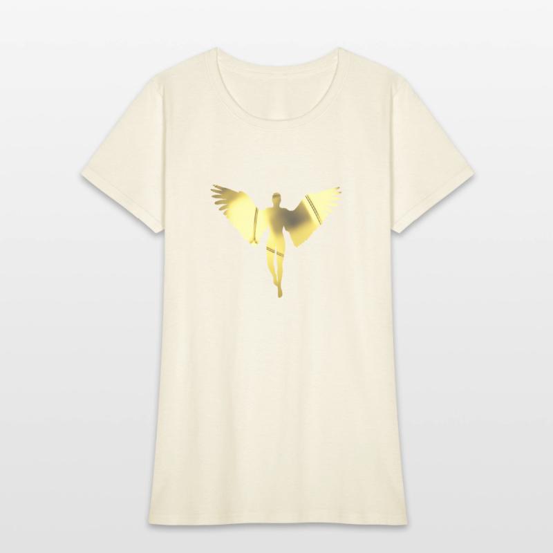 golden angel in a bright golden color