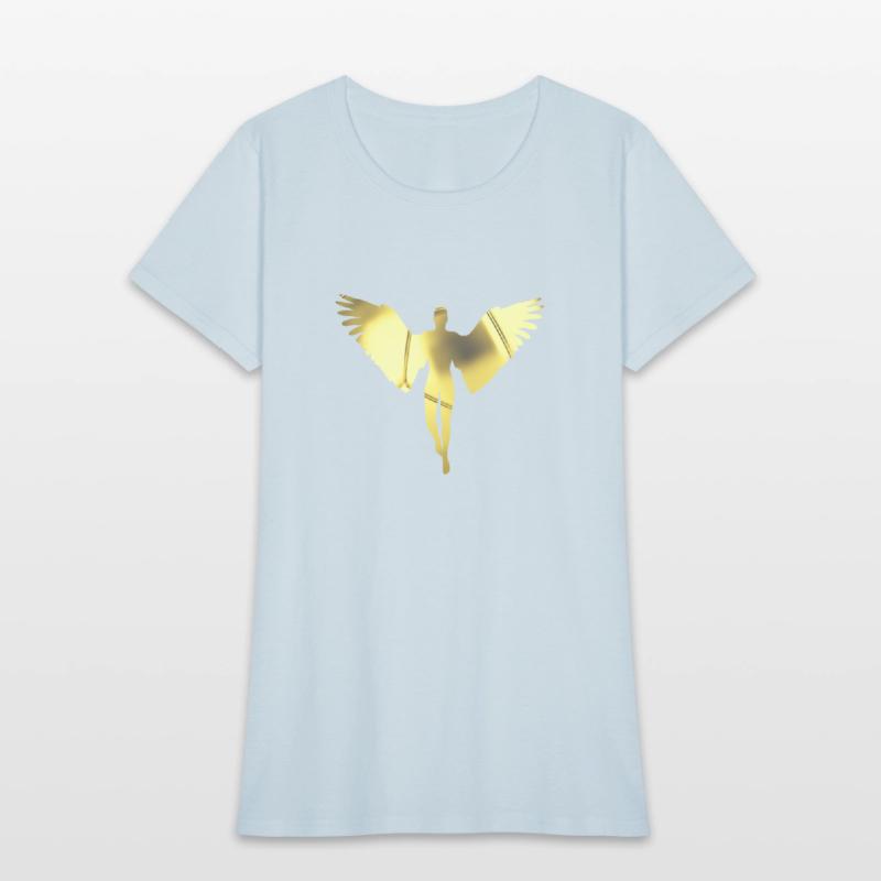 golden angel in a bright golden color