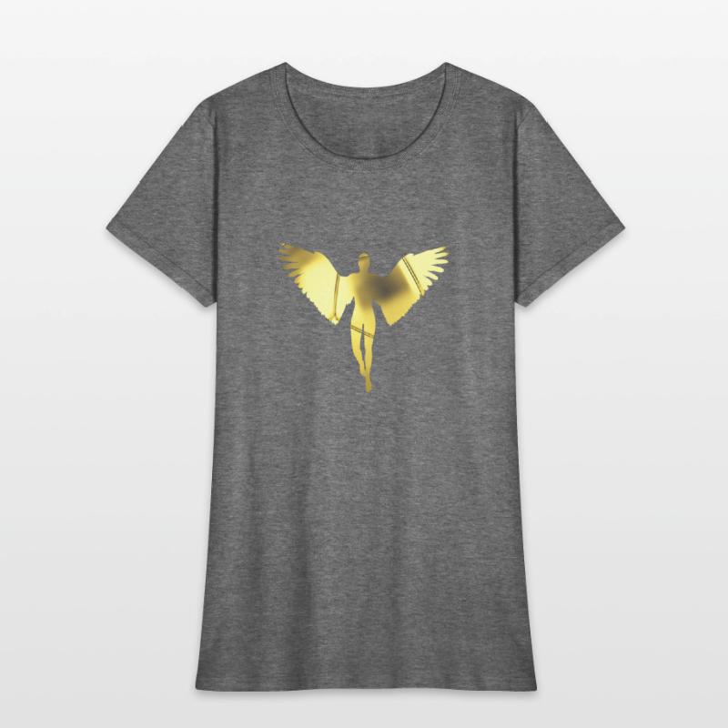 golden angel in a bright golden color