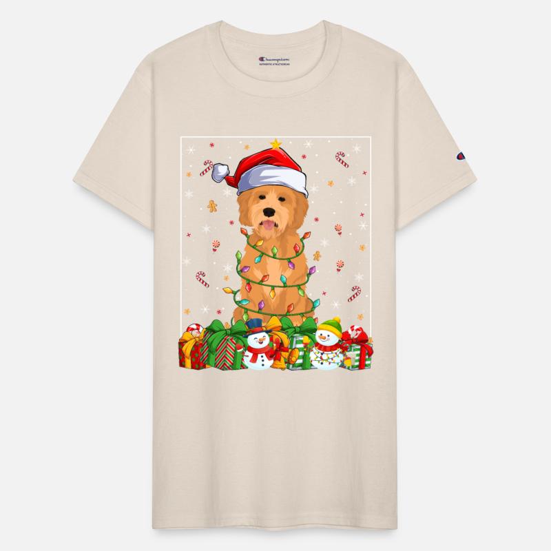 Goldendoodle Dog Christmas Lights