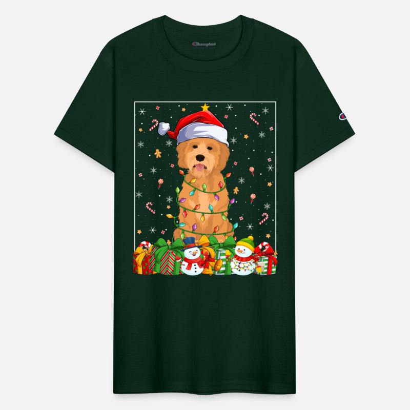 Goldendoodle Dog Christmas Lights
