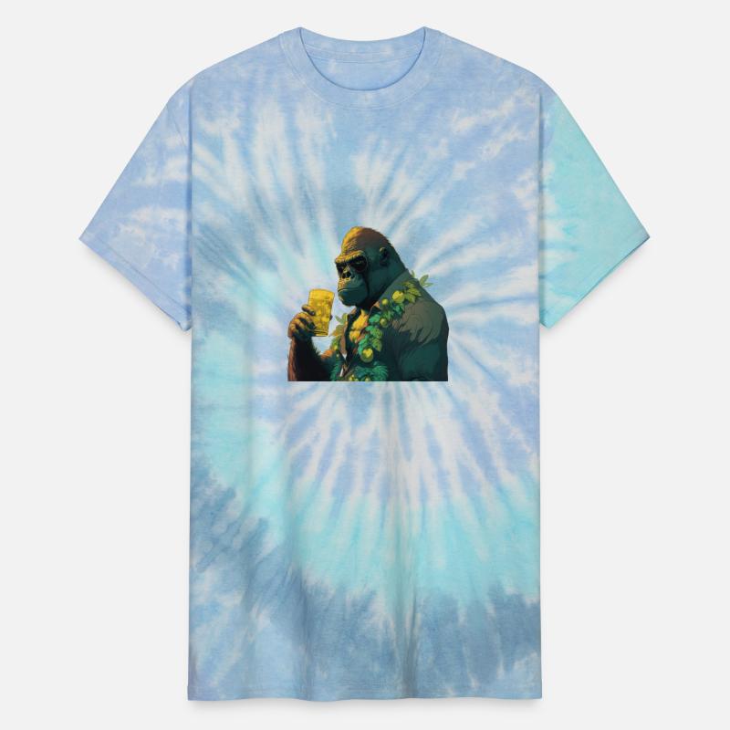 Gorilla in Hawaii Shirt With Sunglasses I Funny