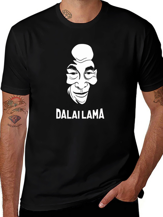 Dalai Lama Graphic Print Black T-Shirt