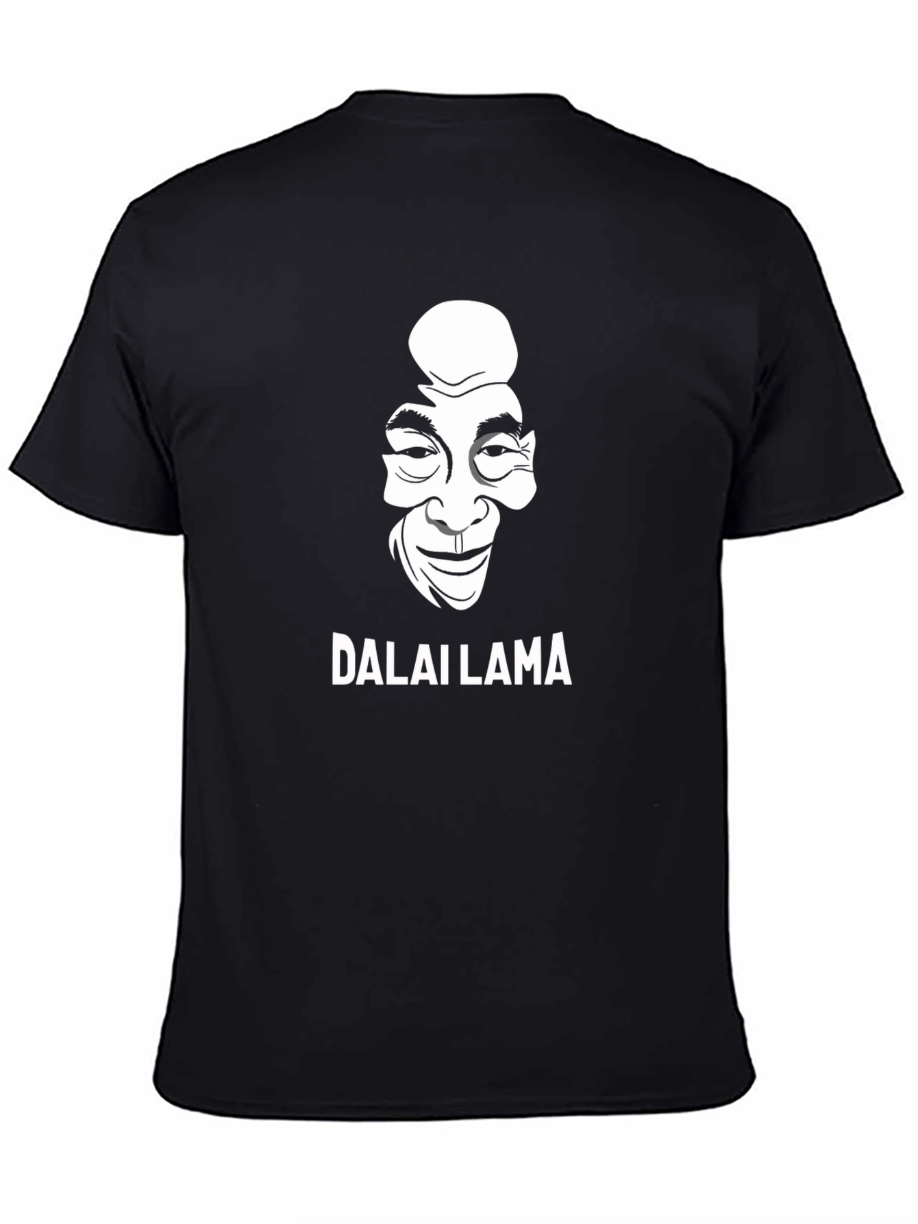 Dalai Lama Graphic Print Black T-Shirt