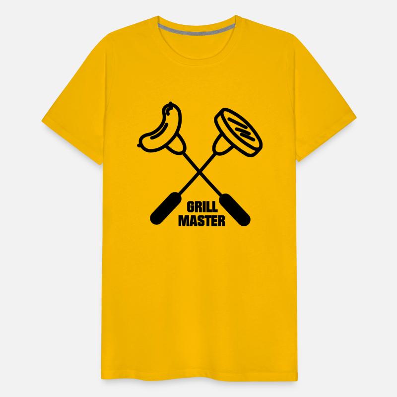 Grill master with two crossed forks