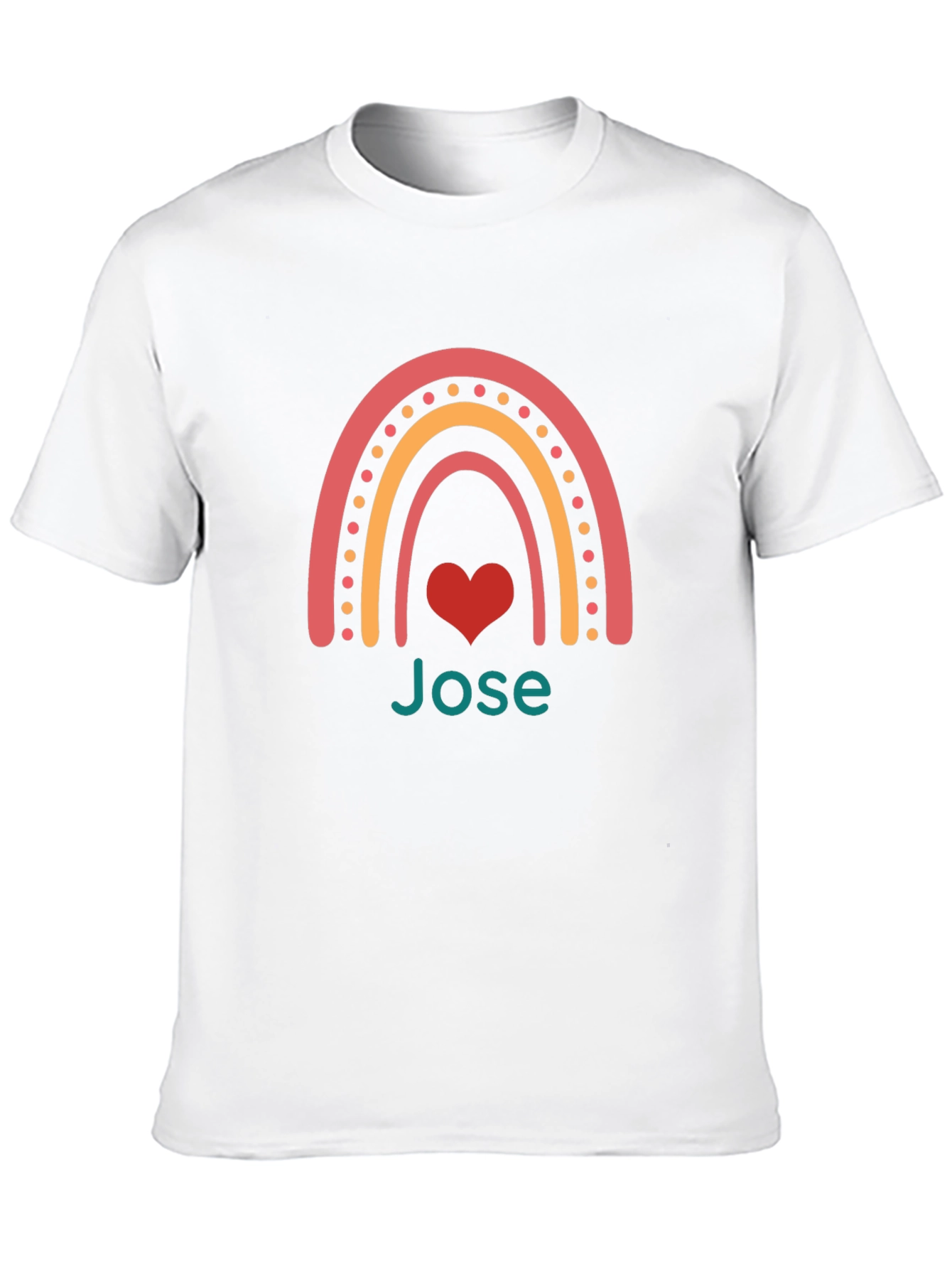 Personalized Rainbow Heart T-Shirt - Jose