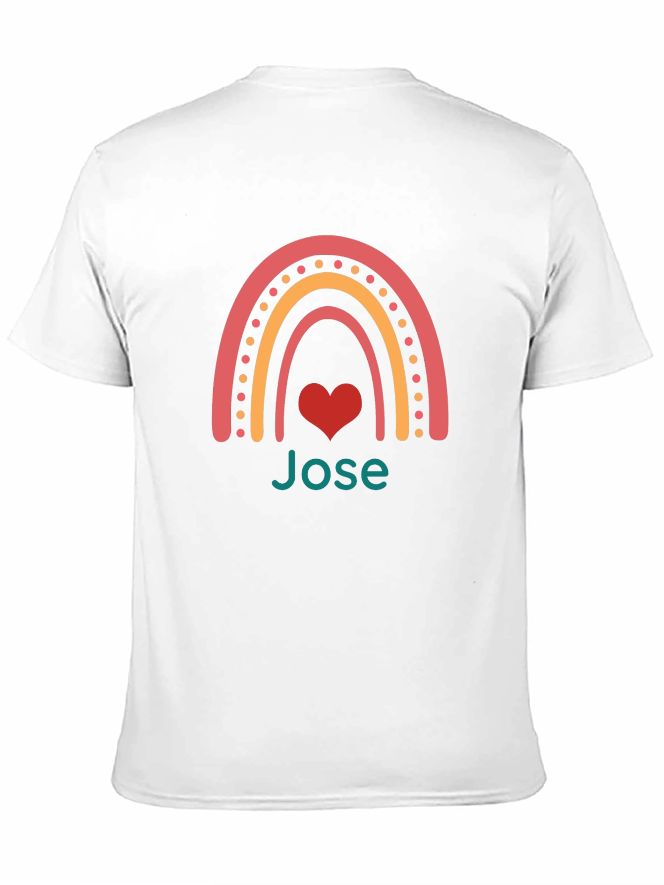 Personalized Rainbow Heart T-Shirt - Jose