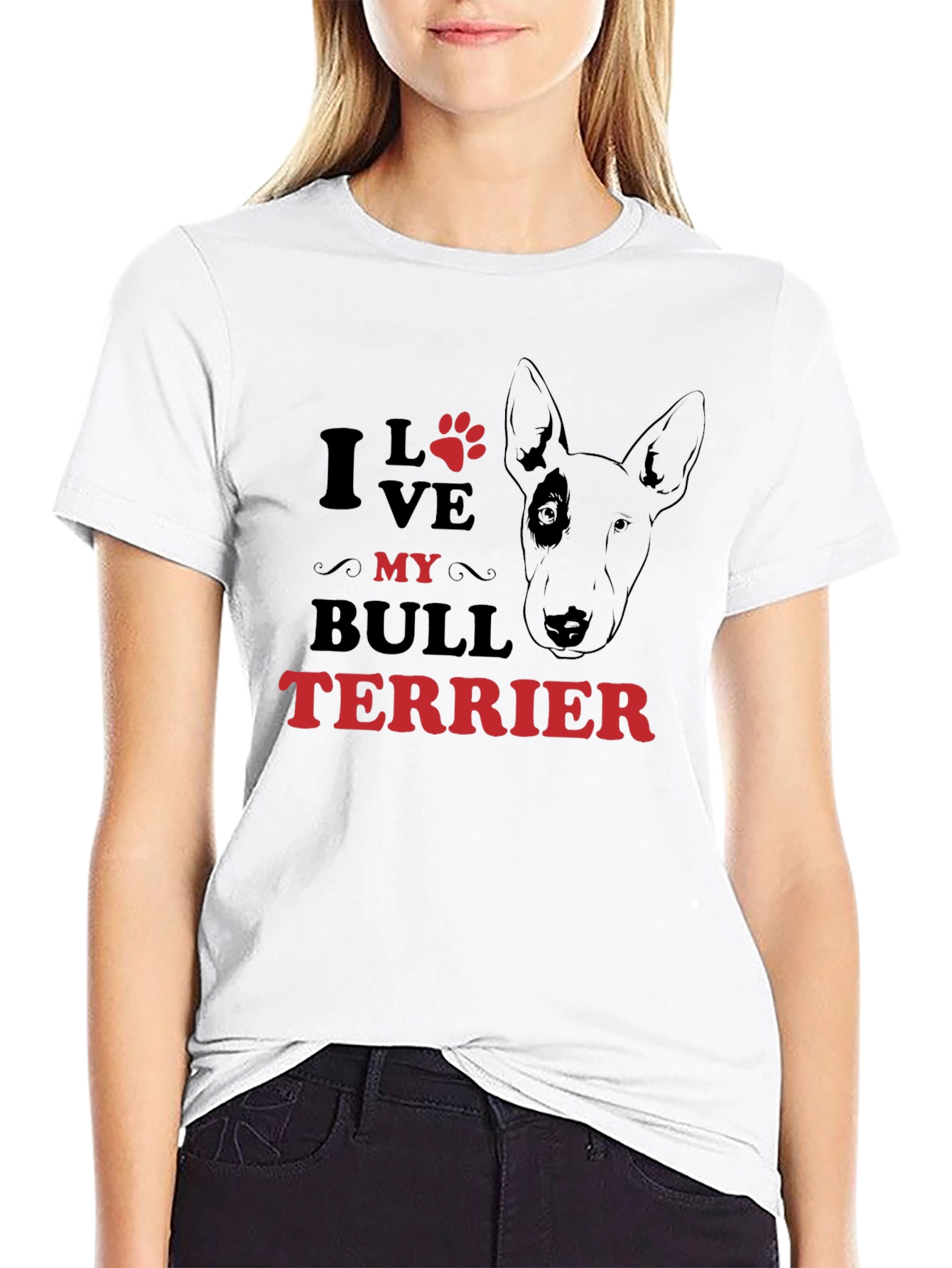 I Love My Bull Terrier Graphic T-Shirt