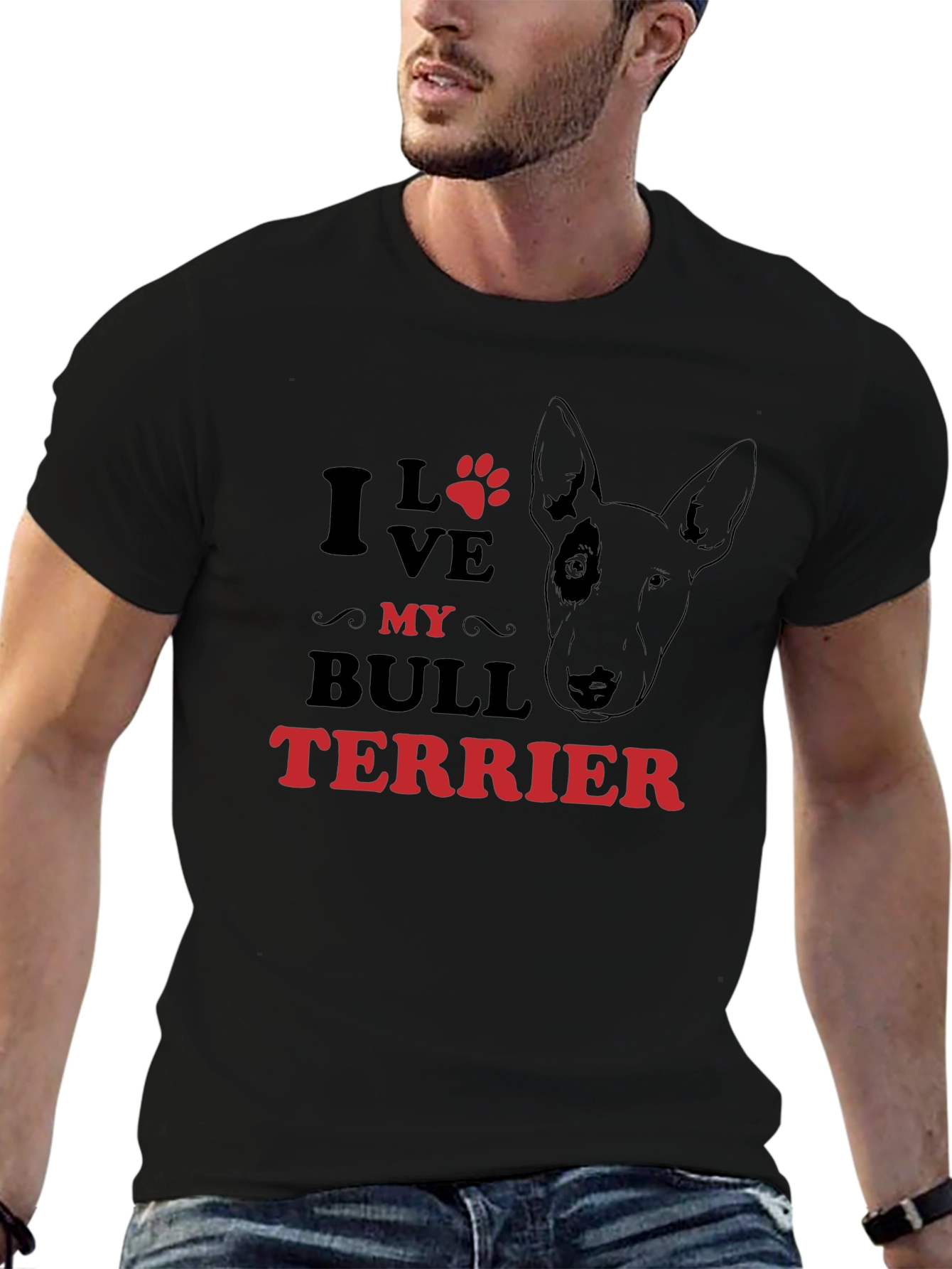 I Love My Bull Terrier Graphic T-Shirt