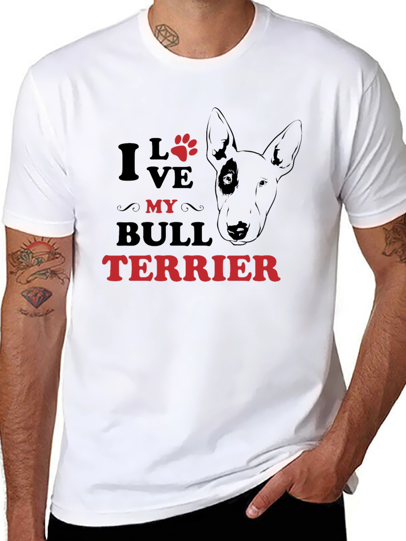 I Love My Bull Terrier Graphic T-Shirt