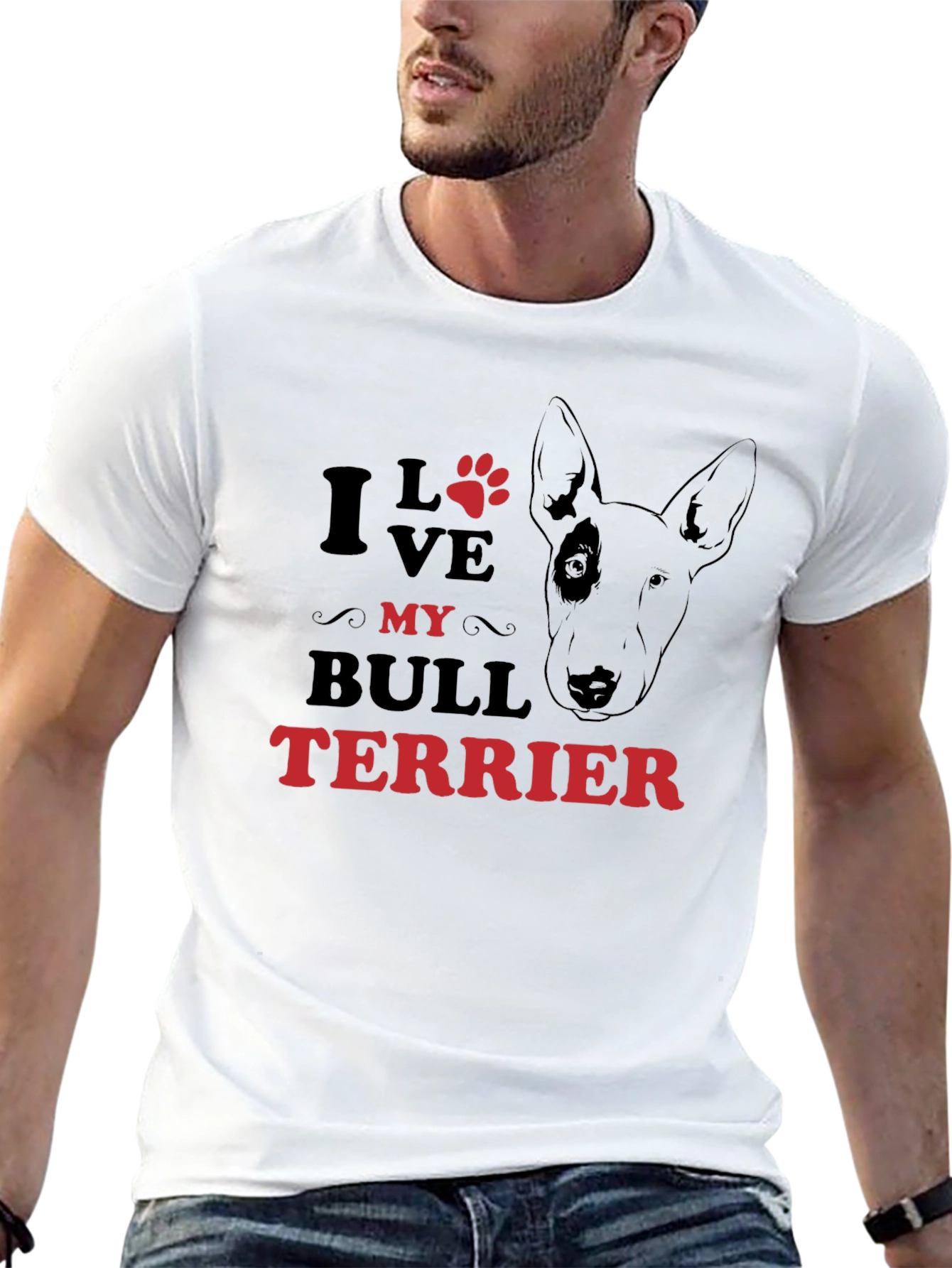 I Love My Bull Terrier Graphic T-Shirt