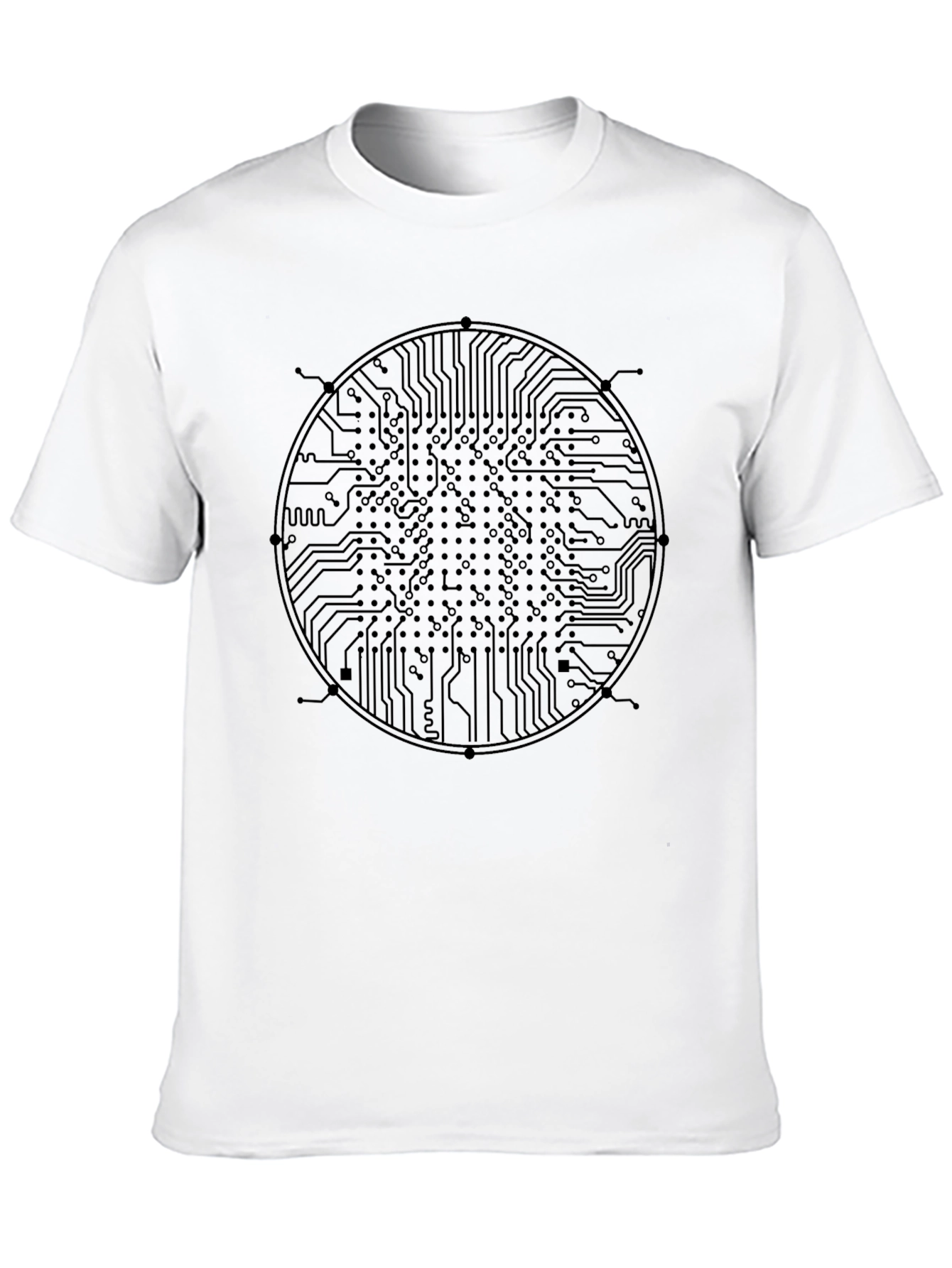 Circuit Board Graphic Tee - Black Cotton T-Shirt