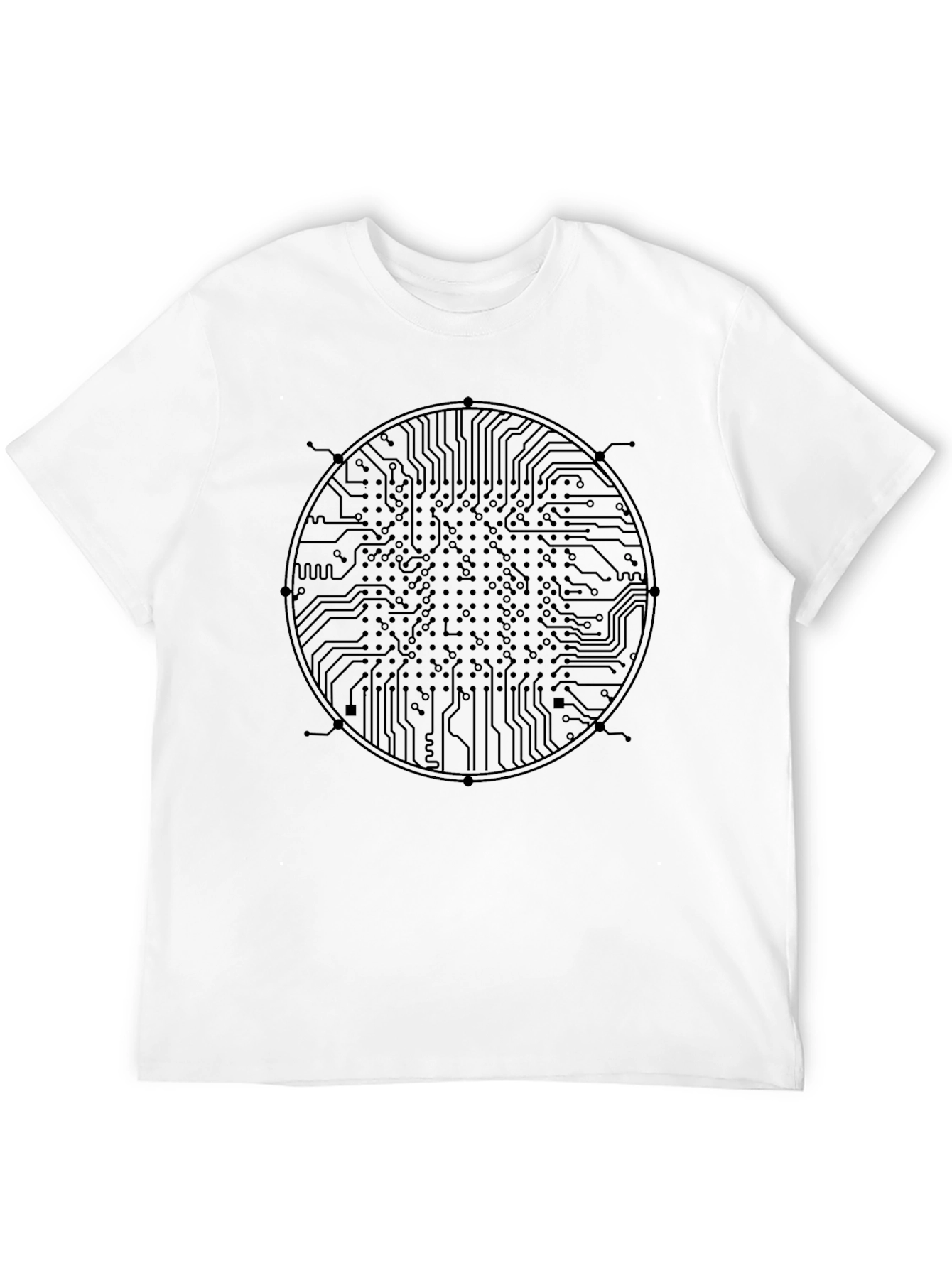 Circuit Board Graphic Tee - Black Cotton T-Shirt