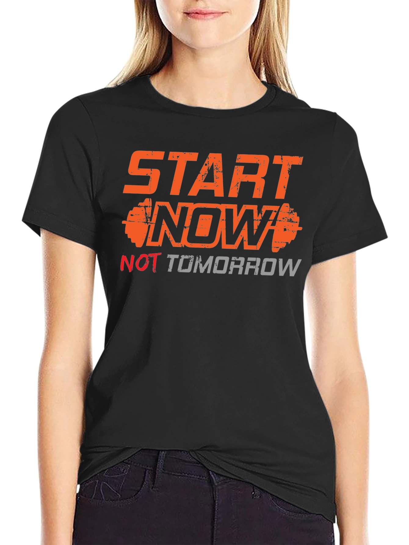 Start Now Mens Graphic Tee - Black Motivational T-Shirt