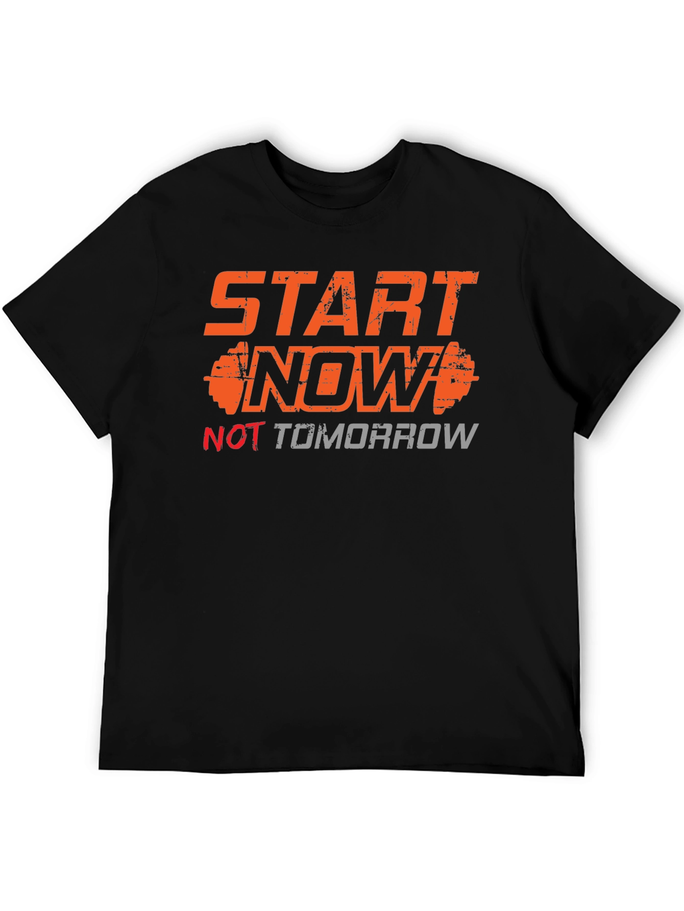 Start Now Mens Graphic Tee - Black Motivational T-Shirt