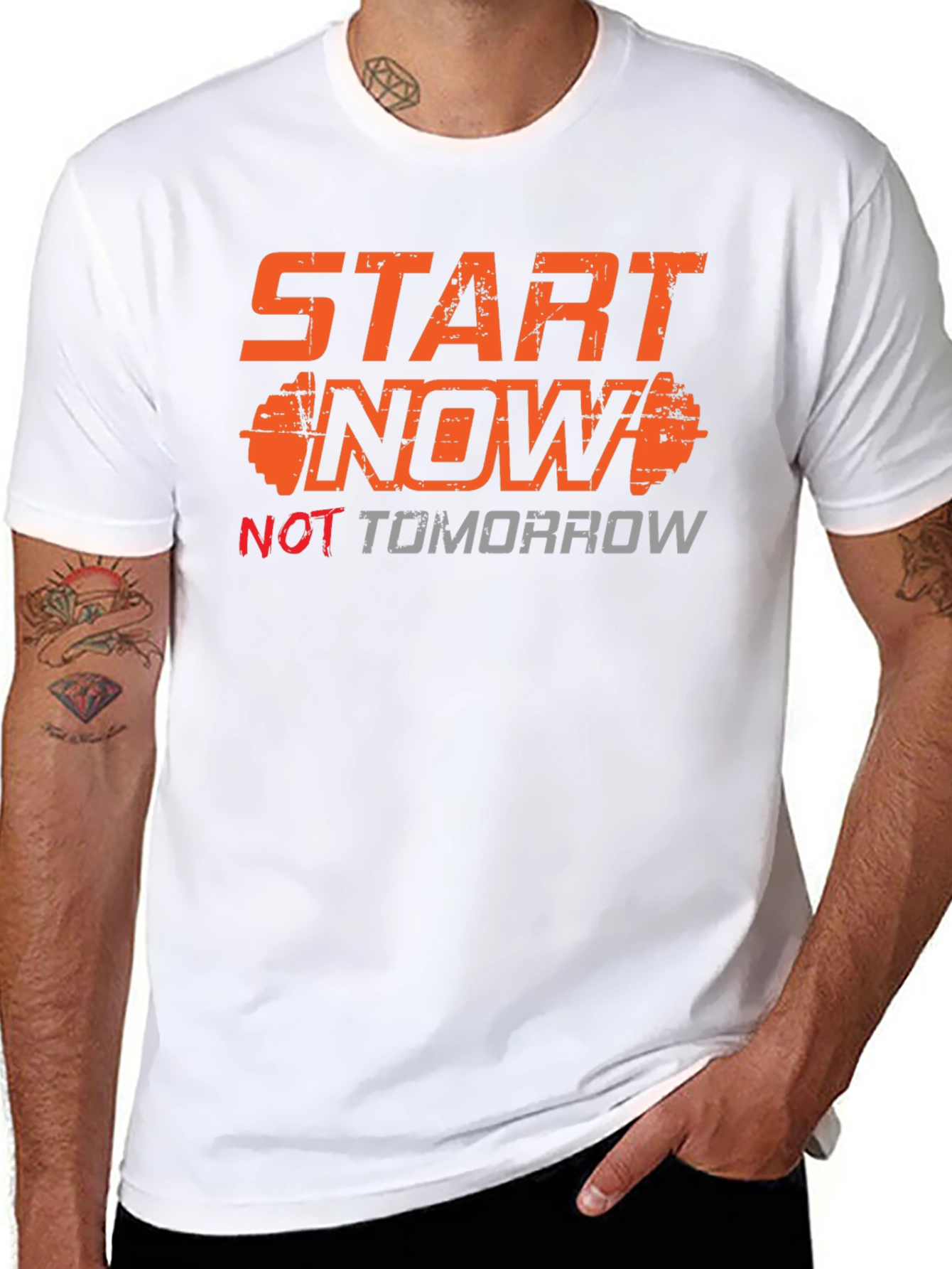 Start Now Mens Graphic Tee - Black Motivational T-Shirt