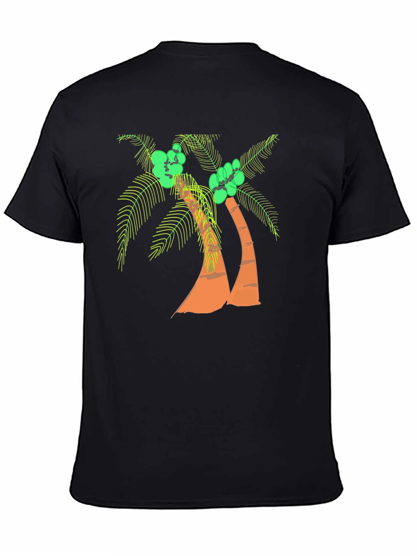 Tropical Palm Tree Black Graphic Tee