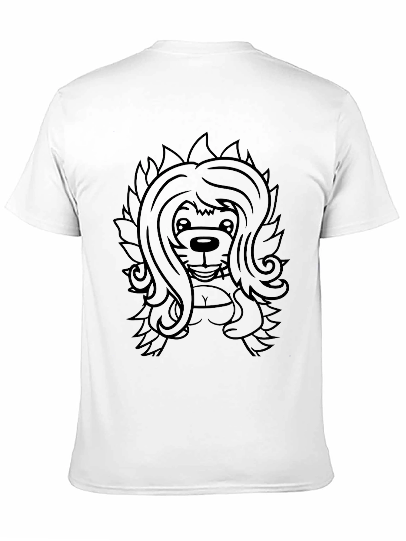 Cartoon Lion Graphic T-Shirt