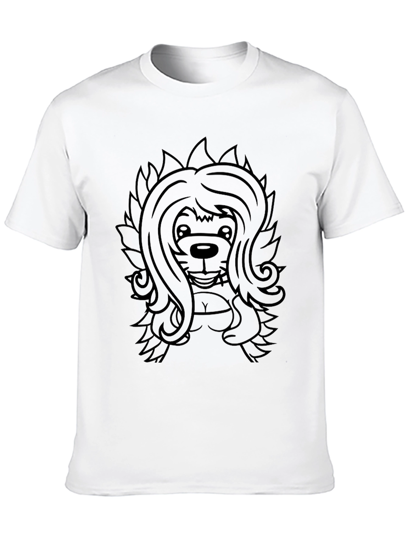 Cartoon Lion Graphic T-Shirt