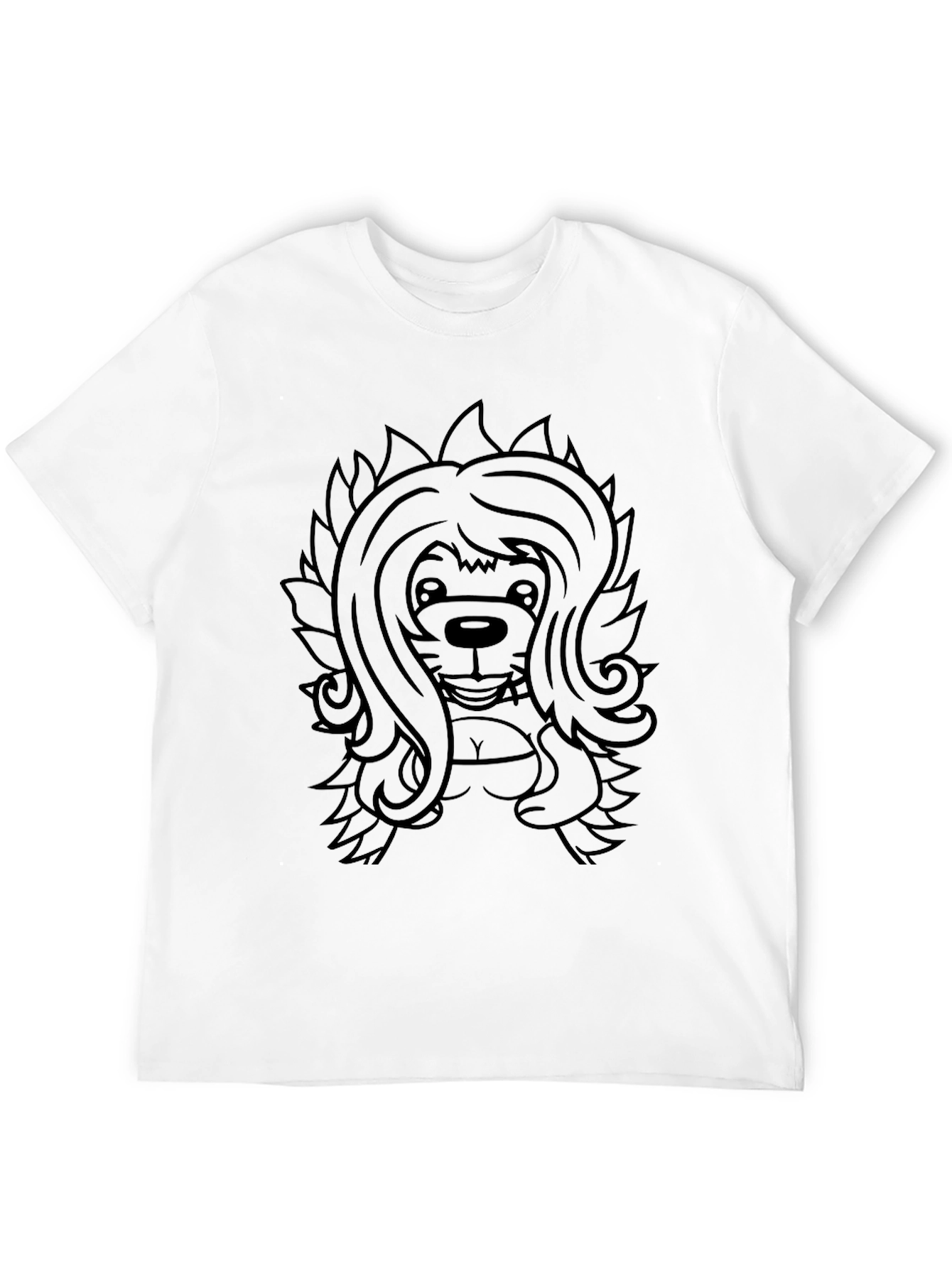 Cartoon Lion Graphic T-Shirt