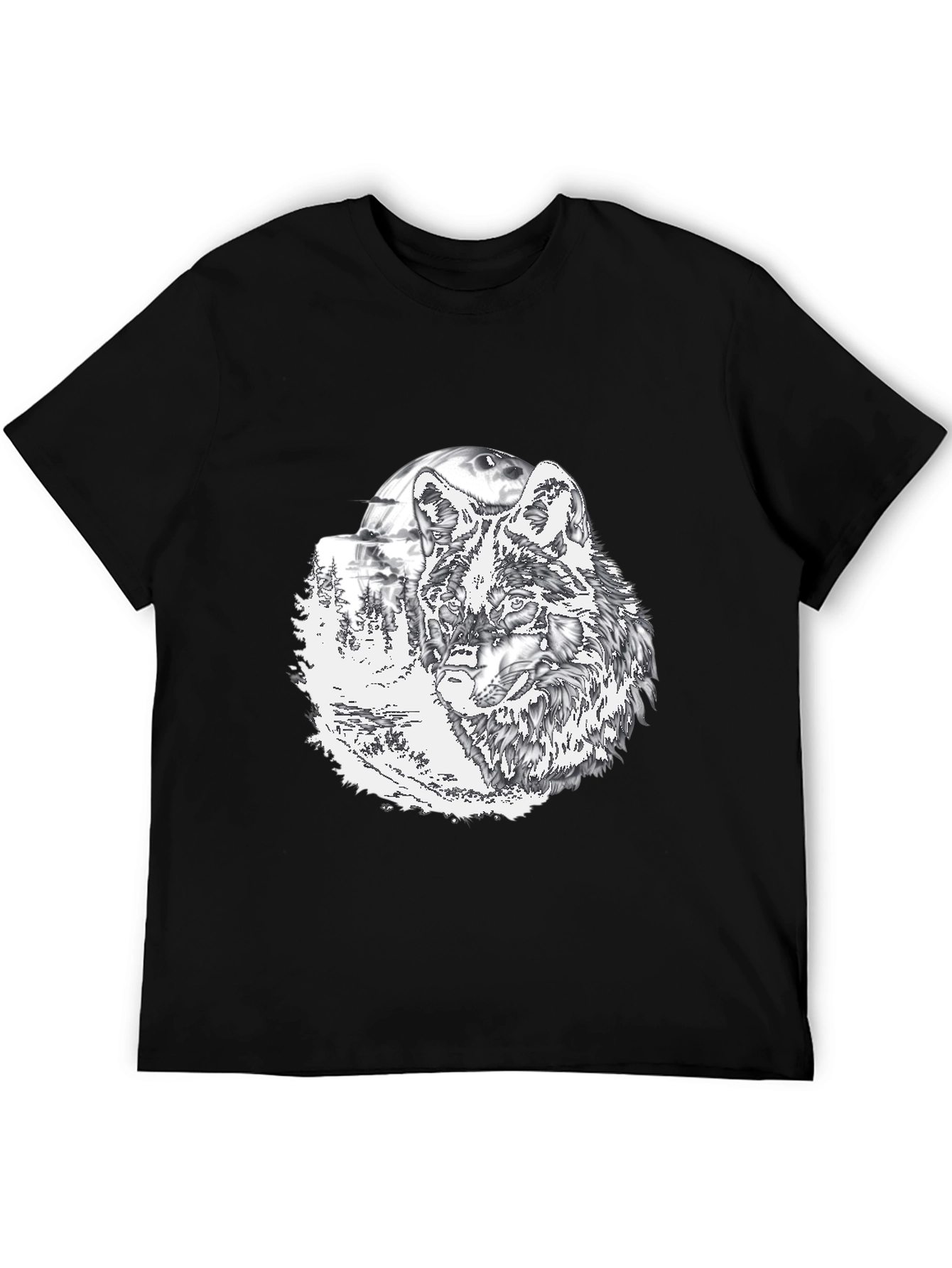Wolf Graphic T-Shirt - Mens Black Tee