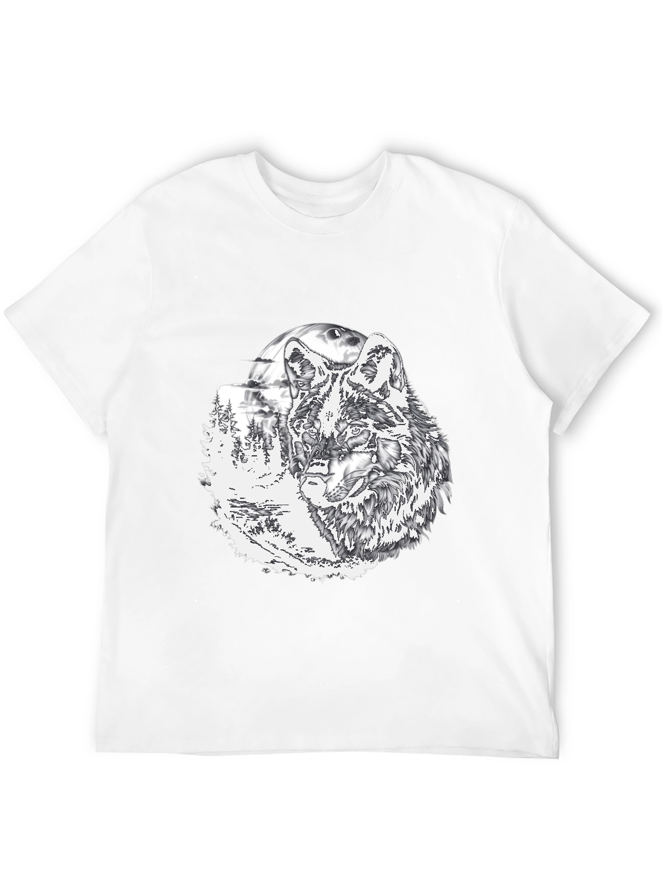 Wolf Graphic T-Shirt - Mens Black Tee
