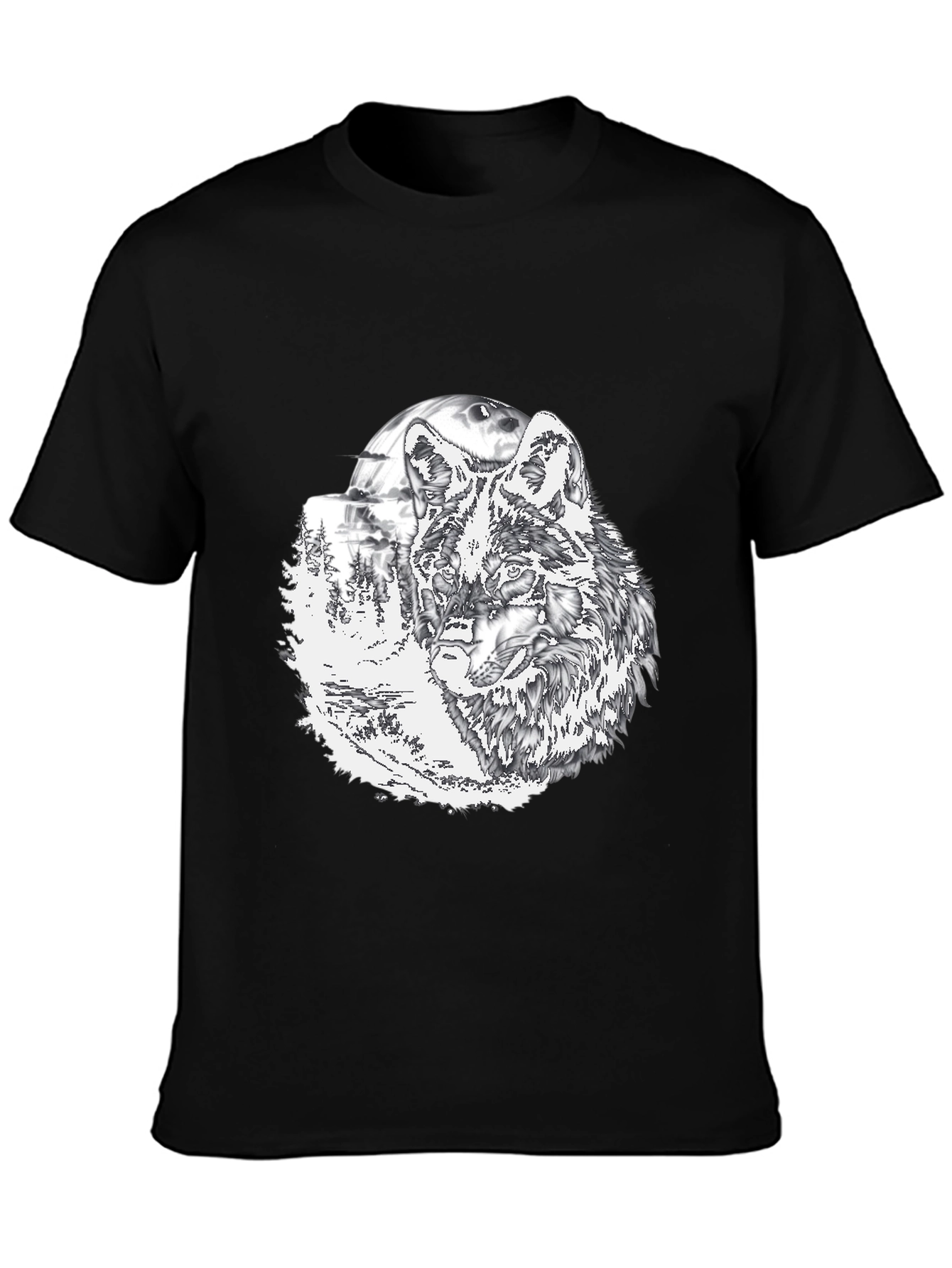Wolf Graphic T-Shirt - Mens Black Tee