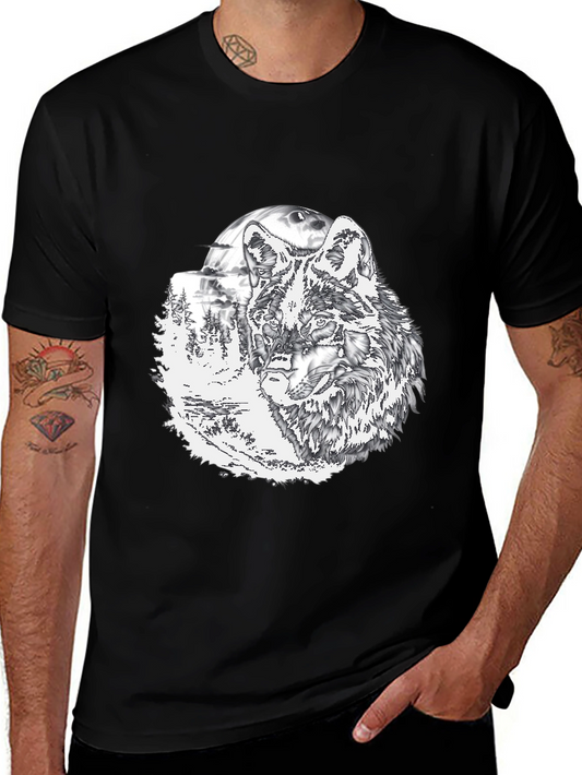 Wolf Graphic T-Shirt - Mens Black Tee