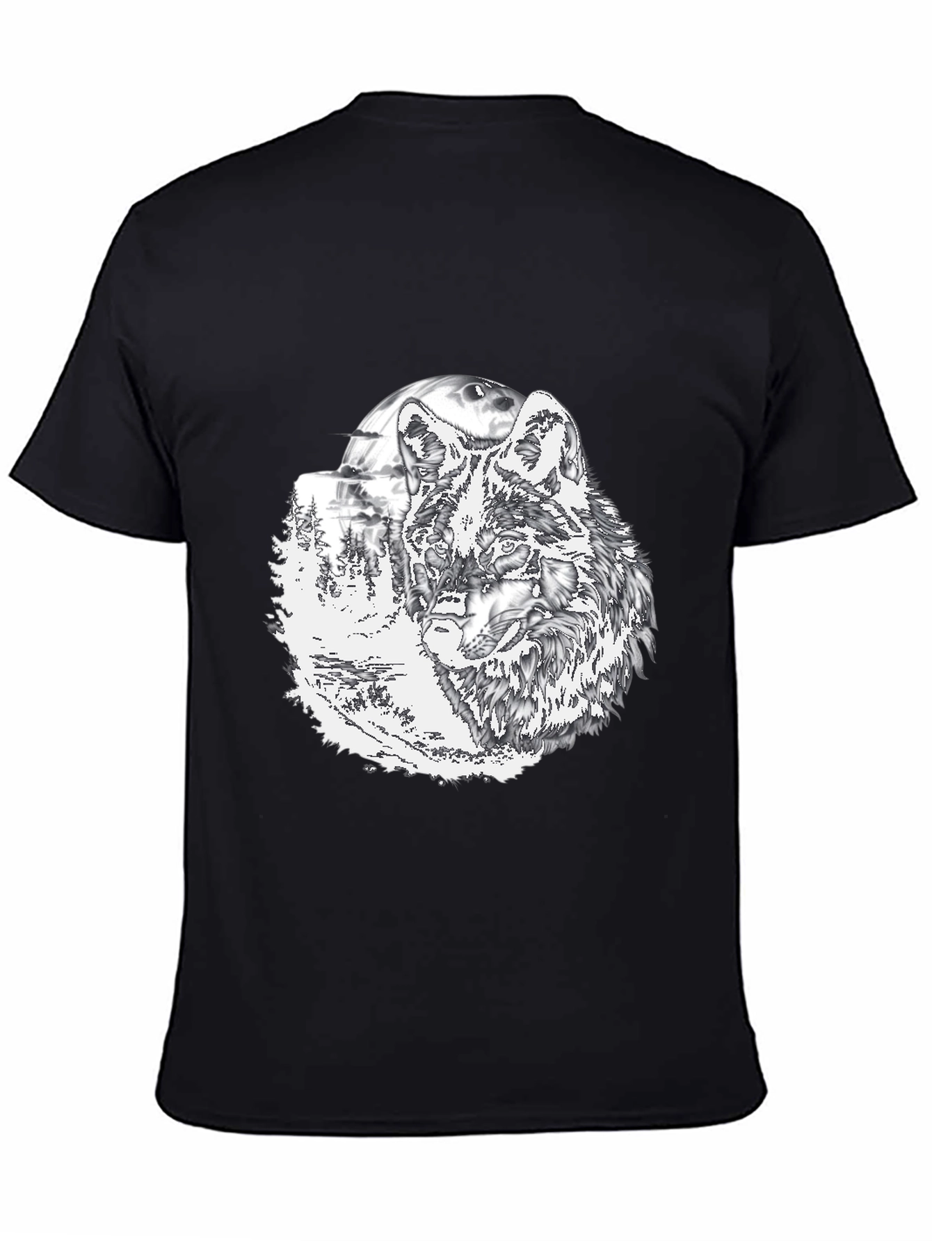 Wolf Graphic T-Shirt - Mens Black Tee