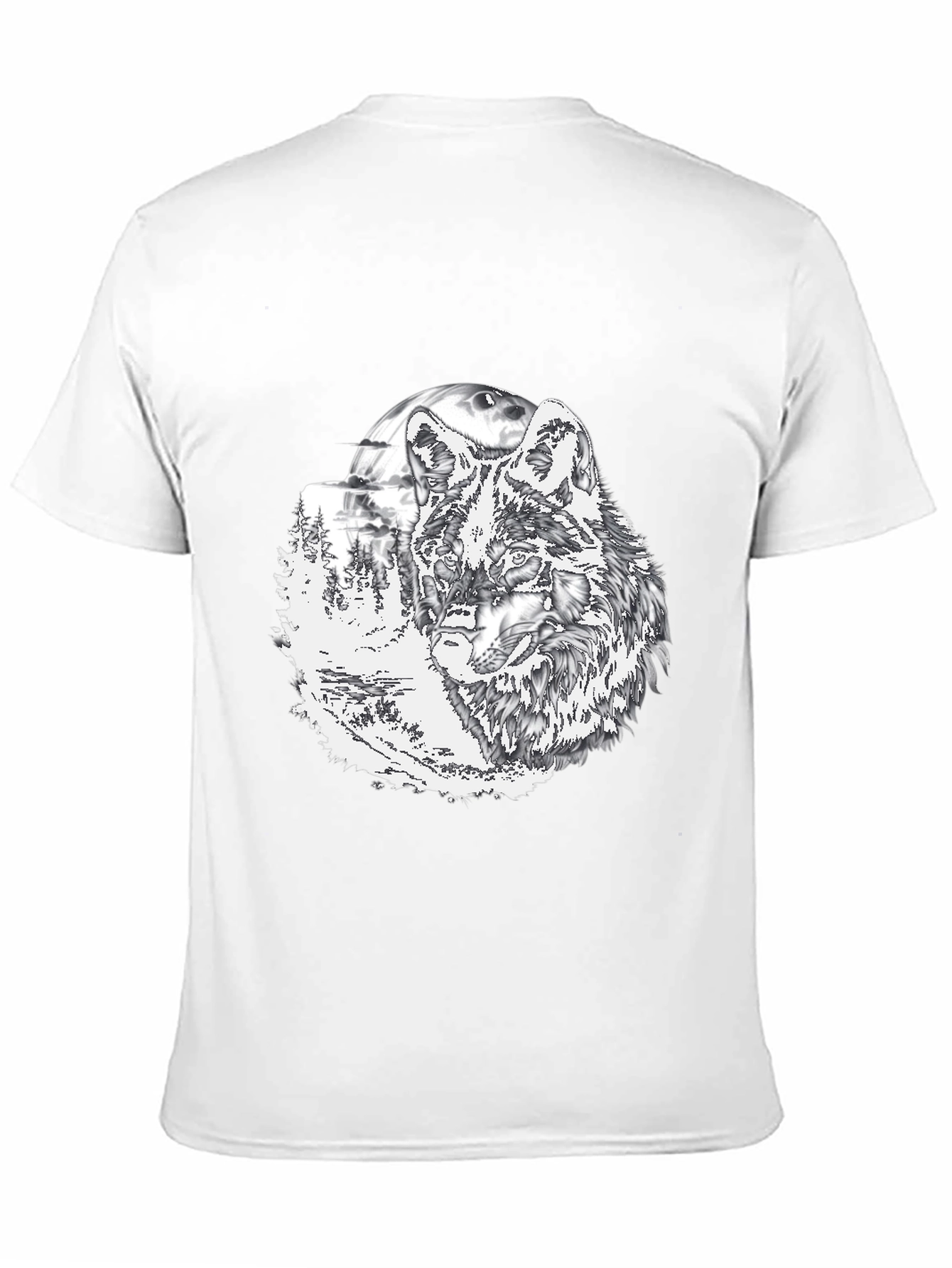 Wolf Graphic T-Shirt - Mens Black Tee