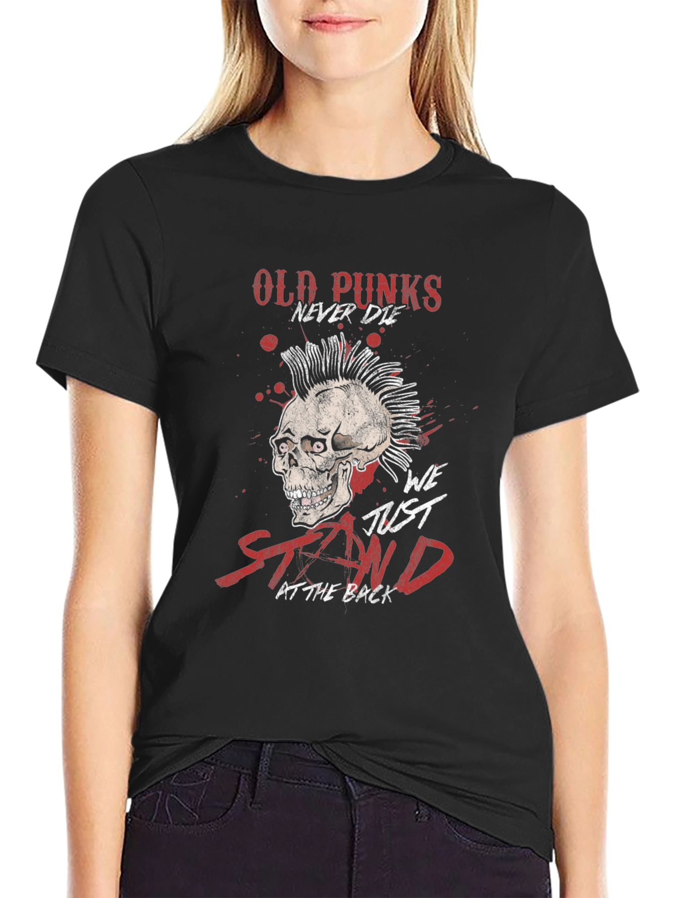 Old Punks Skull Graphic T-Shirt