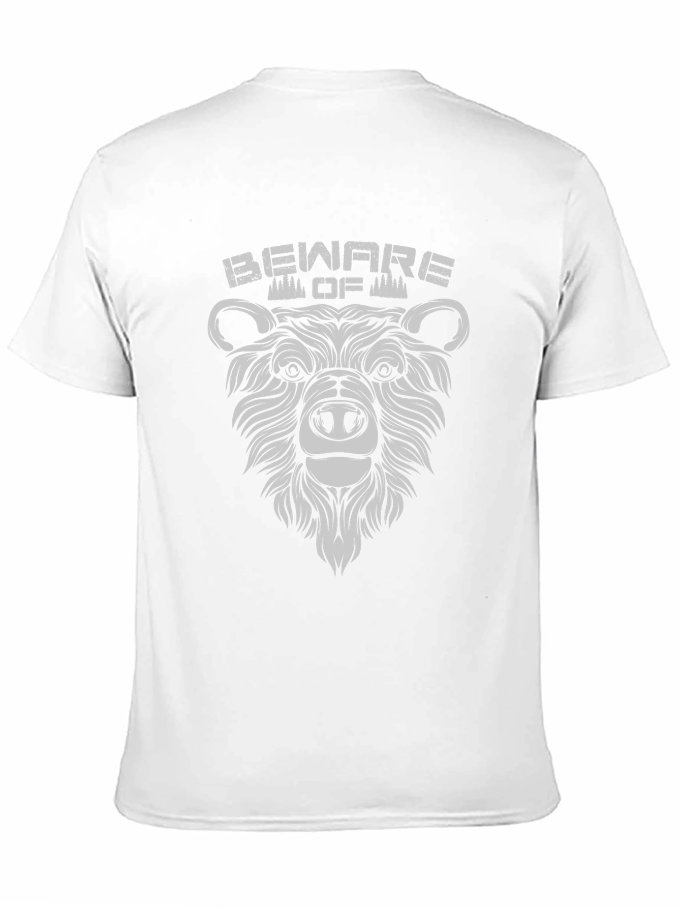 Beware of Bear Graphic Print Black T-Shirt