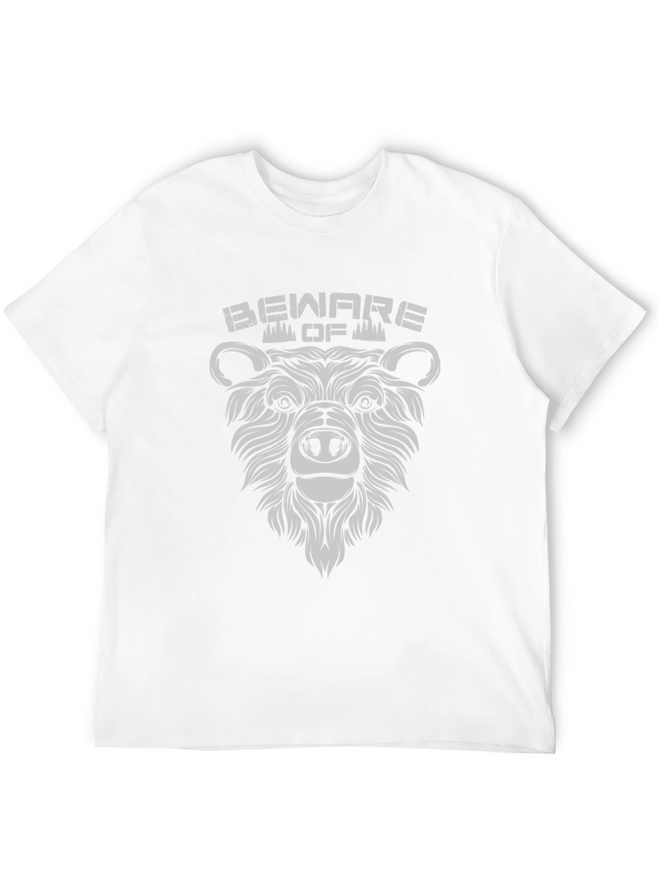 Beware of Bear Graphic Print Black T-Shirt
