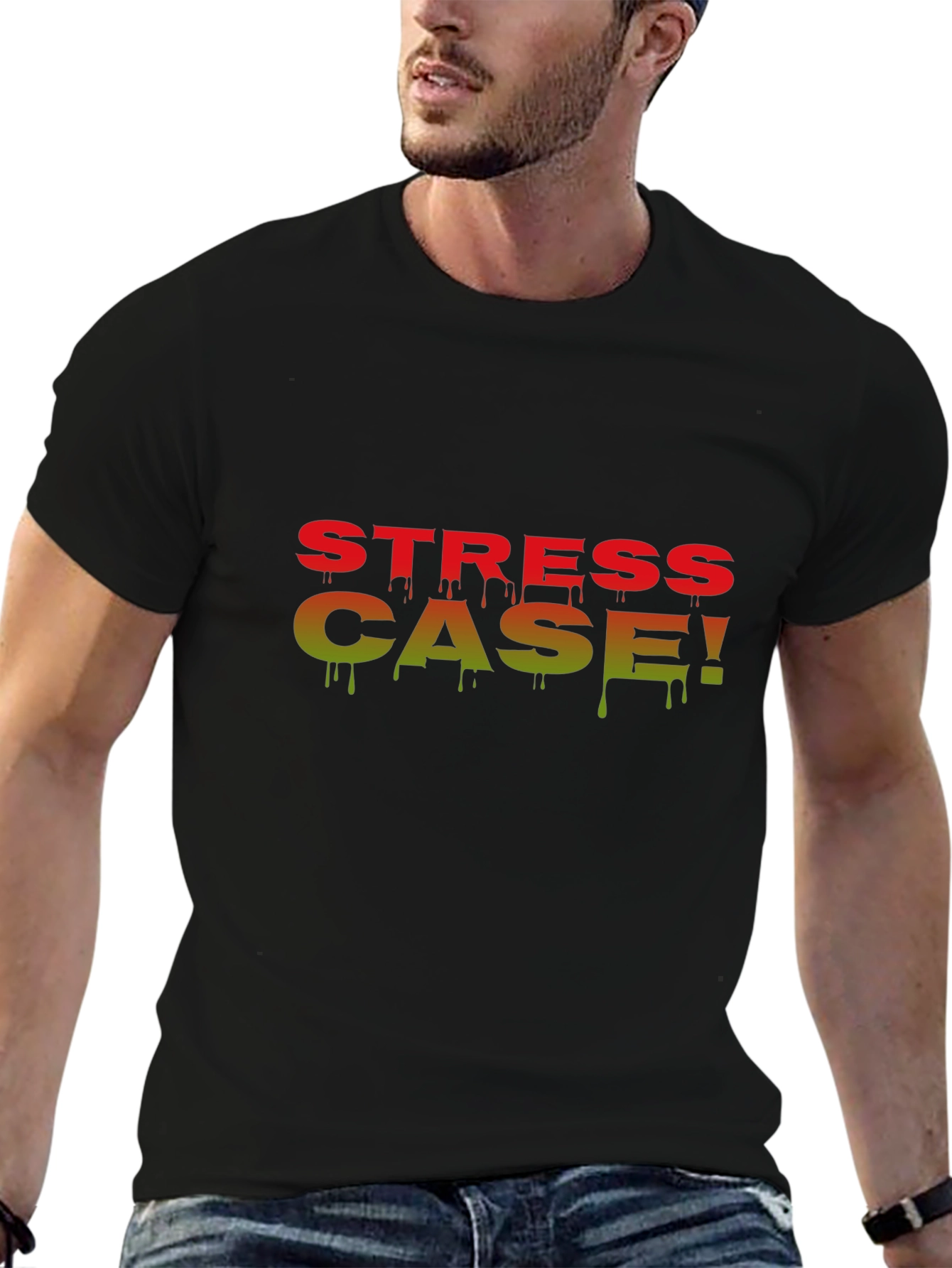 Stress Case Black Graphic T-Shirt