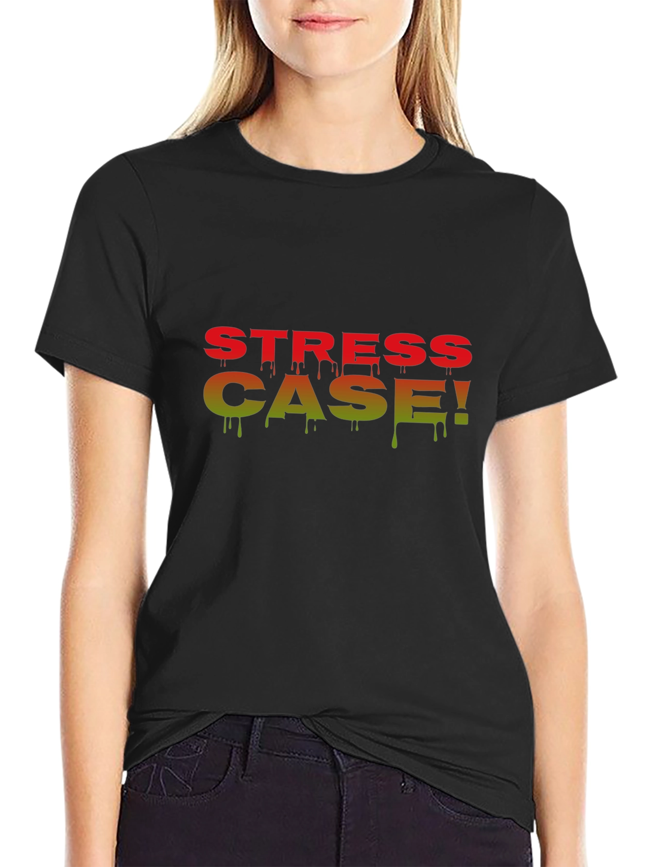 Stress Case Black Graphic T-Shirt