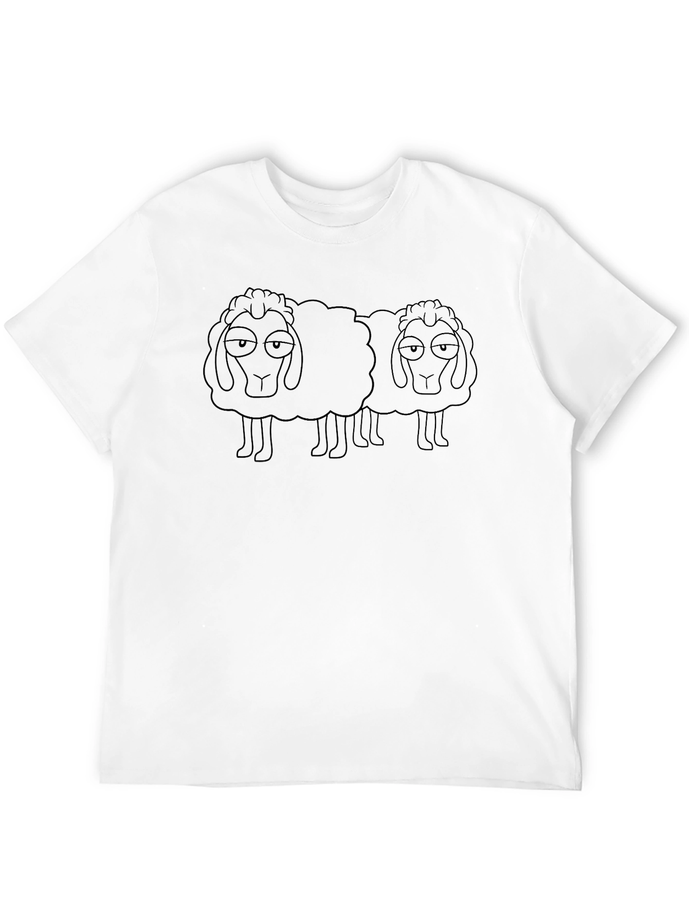 Two Sheep Graphic Tee - Black Cotton Blend