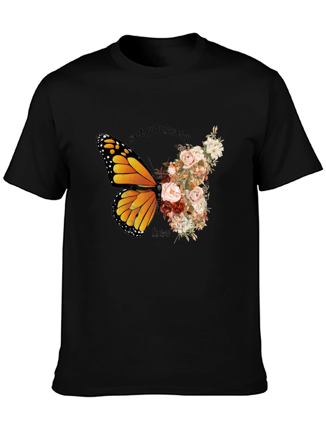 Butterfly Floral Graphic T-Shirt