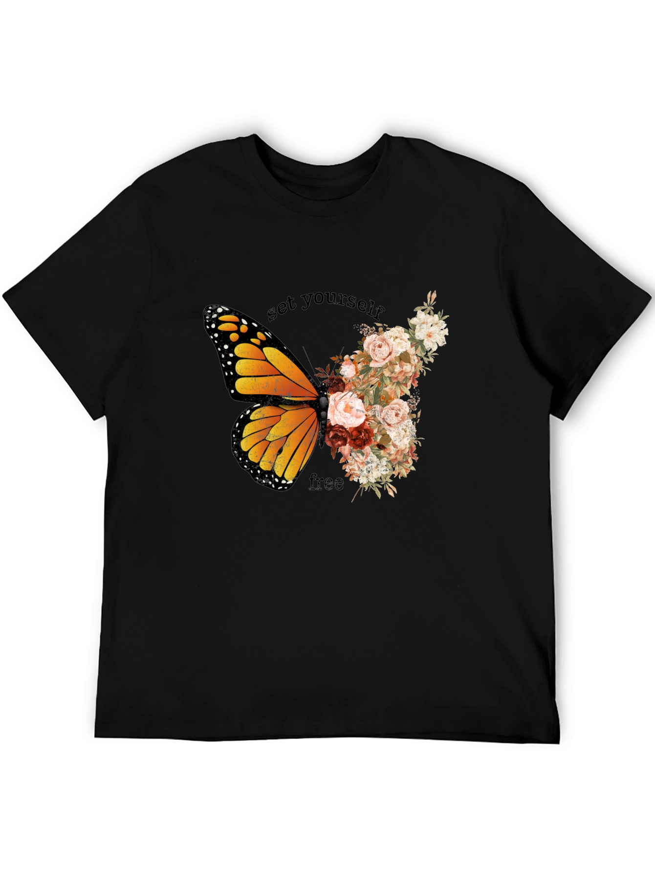 Butterfly Floral Graphic T-Shirt