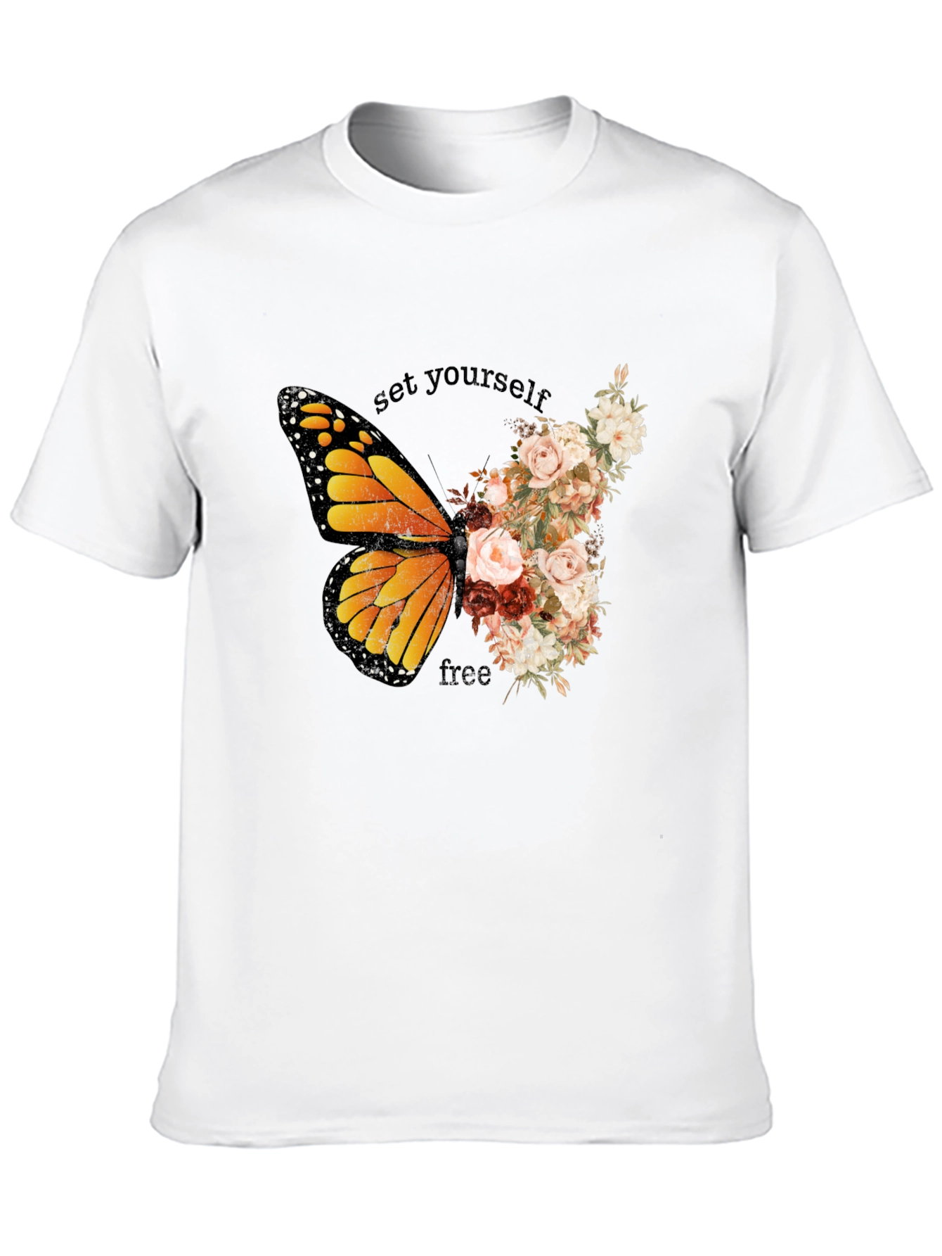 Butterfly Floral Graphic T-Shirt