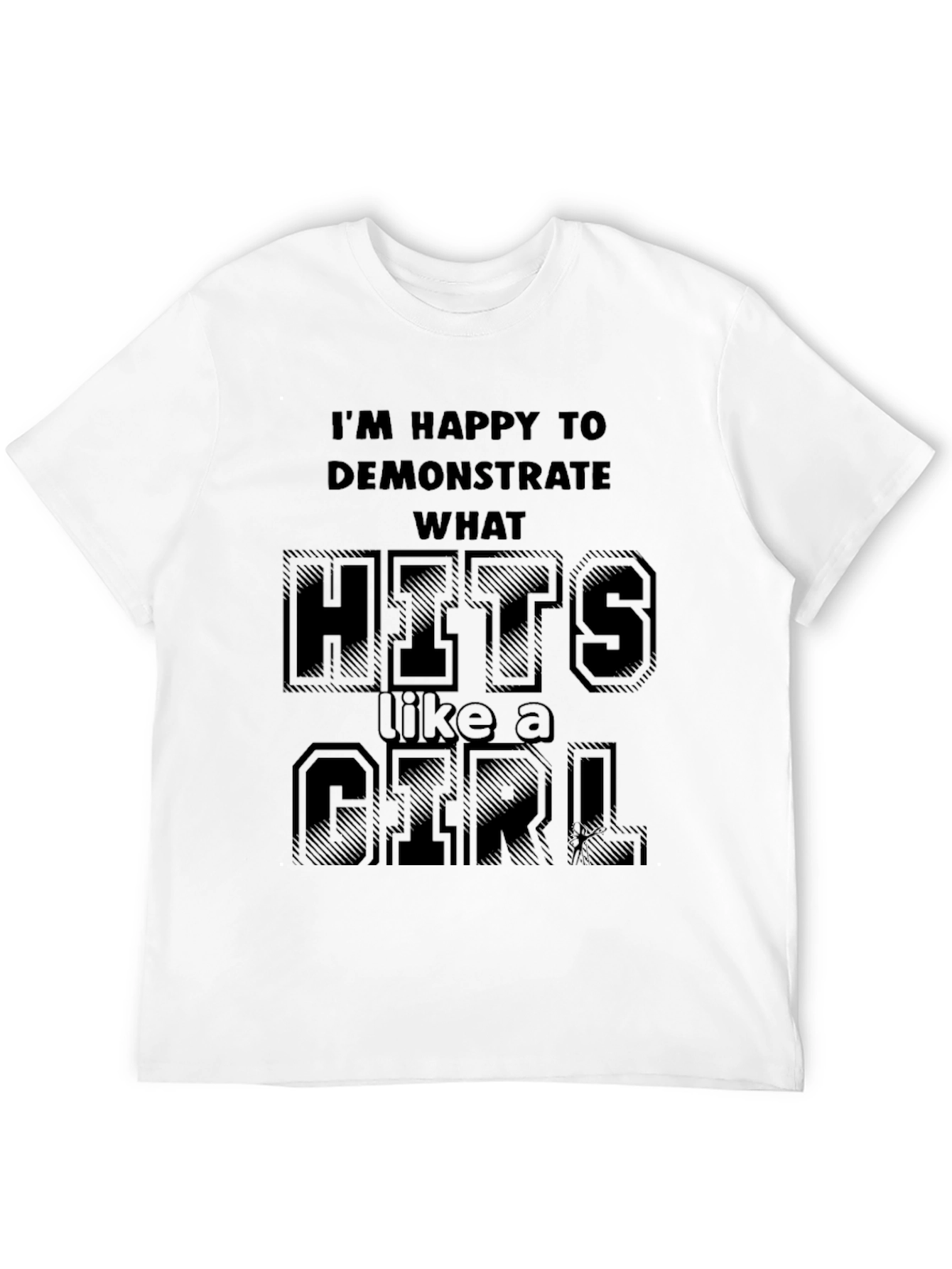 Hits Like a Girl Black Graphic T-Shirt