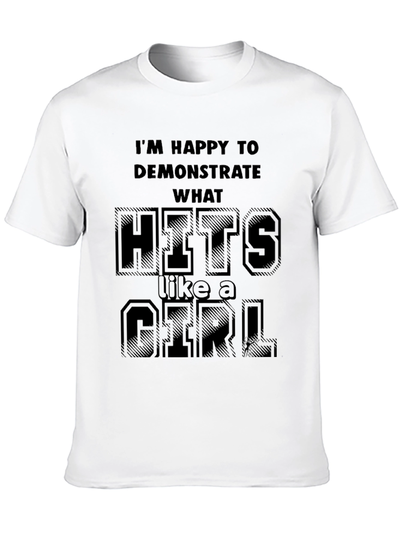 Hits Like a Girl Black Graphic T-Shirt