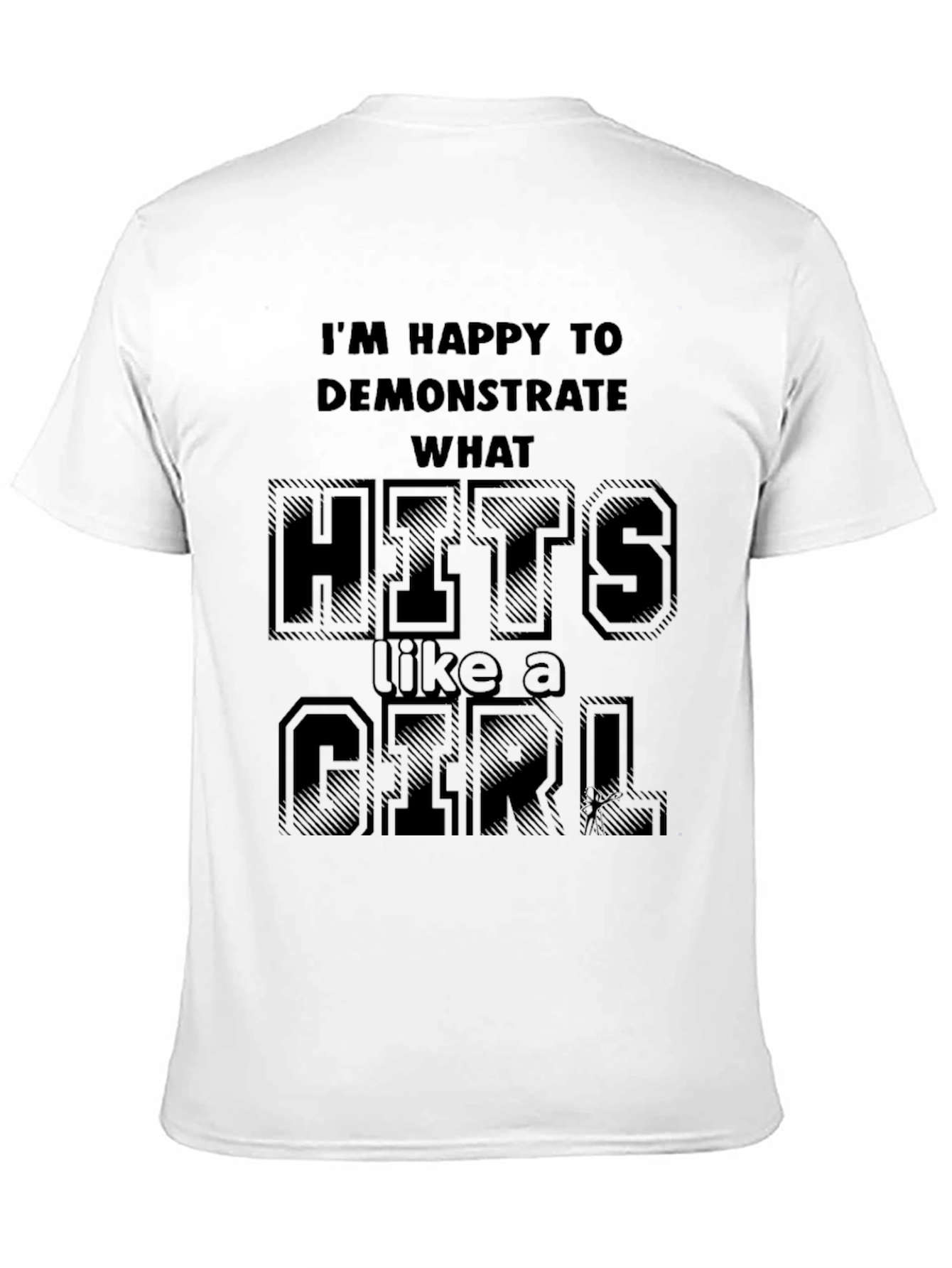 Hits Like a Girl Black Graphic T-Shirt
