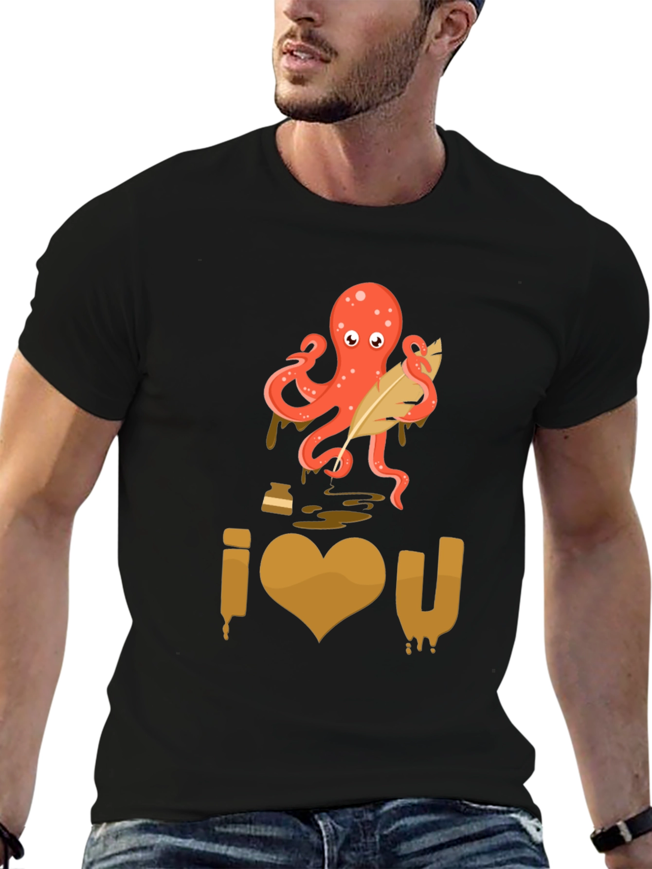 I Heart U Octopus Writer T-Shirt