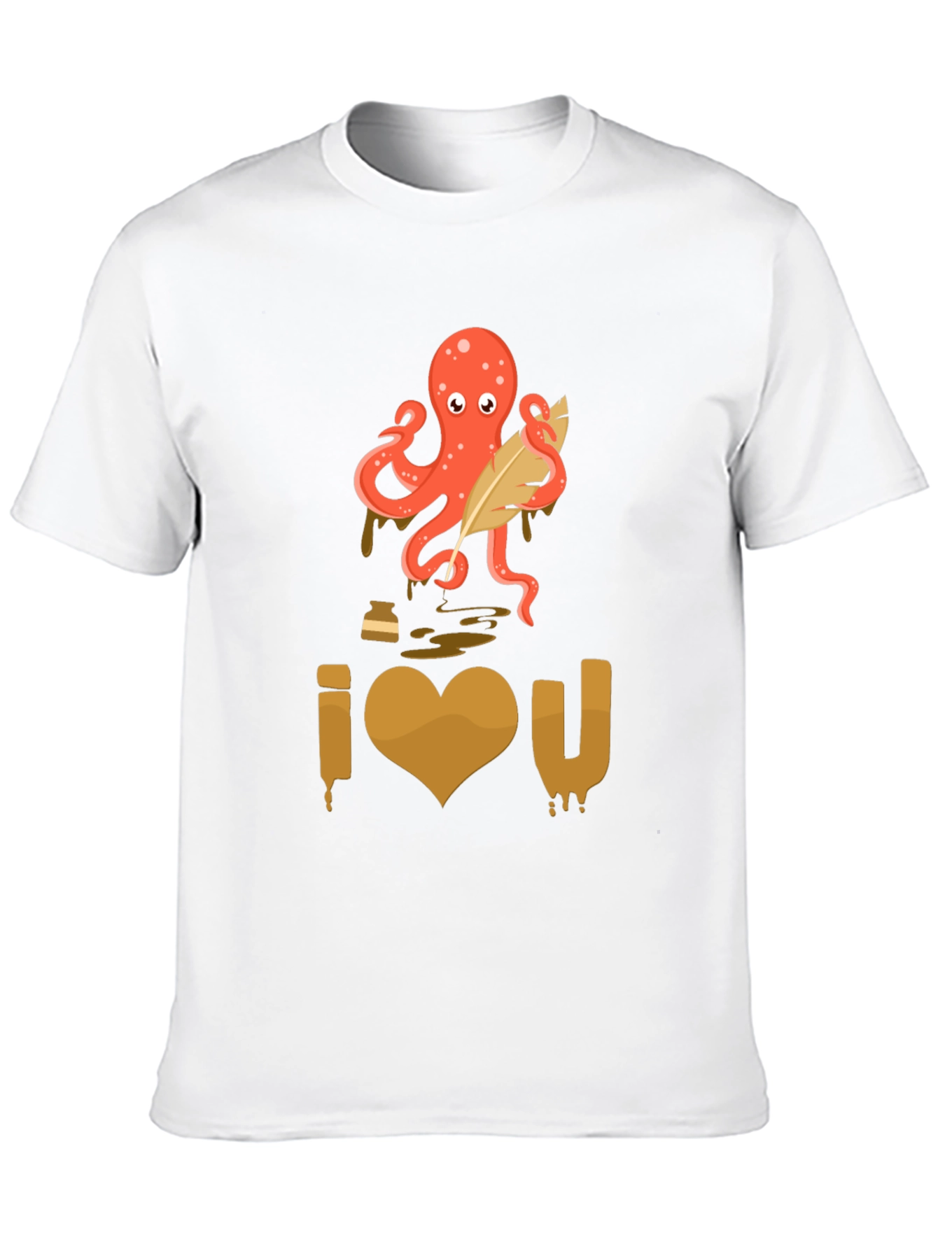 I Heart U Octopus Writer T-Shirt