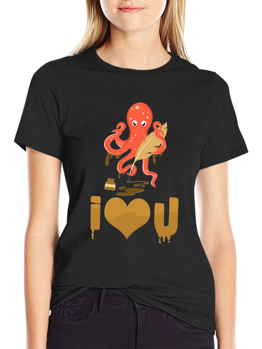I Heart U Octopus Writer T-Shirt