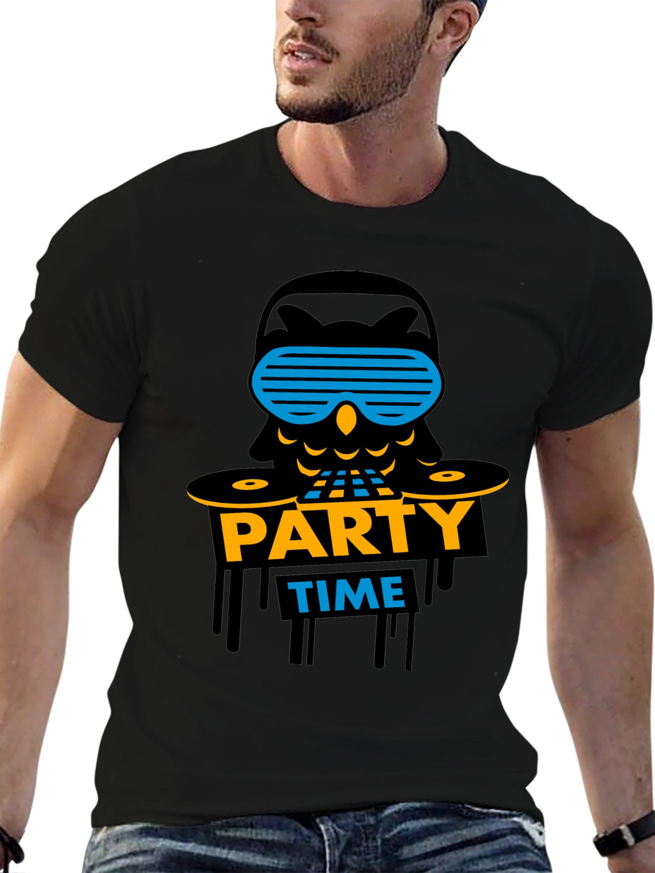 Party Time Owl Graphic T-Shirt